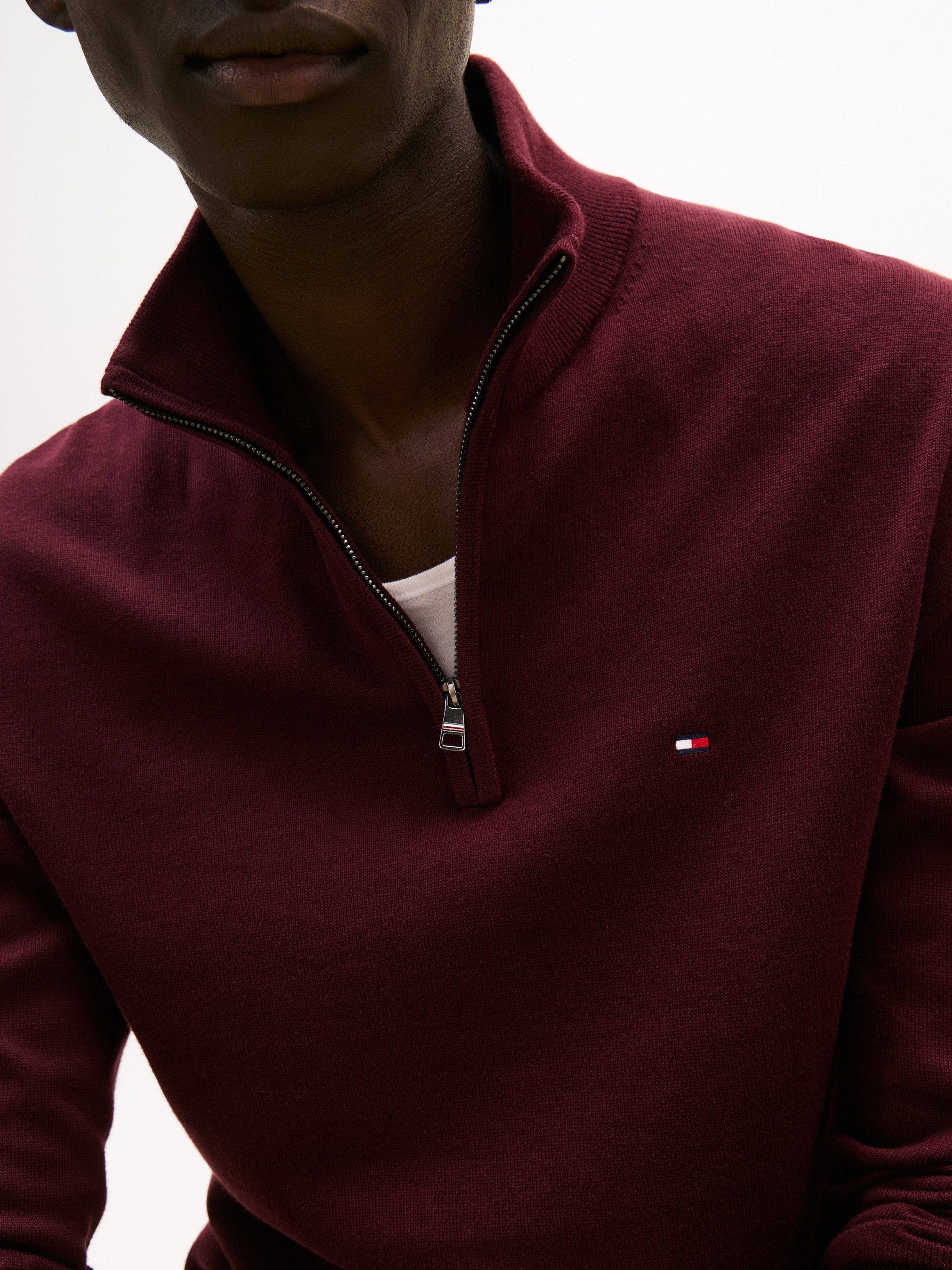 Tommy Hilfiger Schipperstrui ESSENTIAL COTTON ZIP MOCK