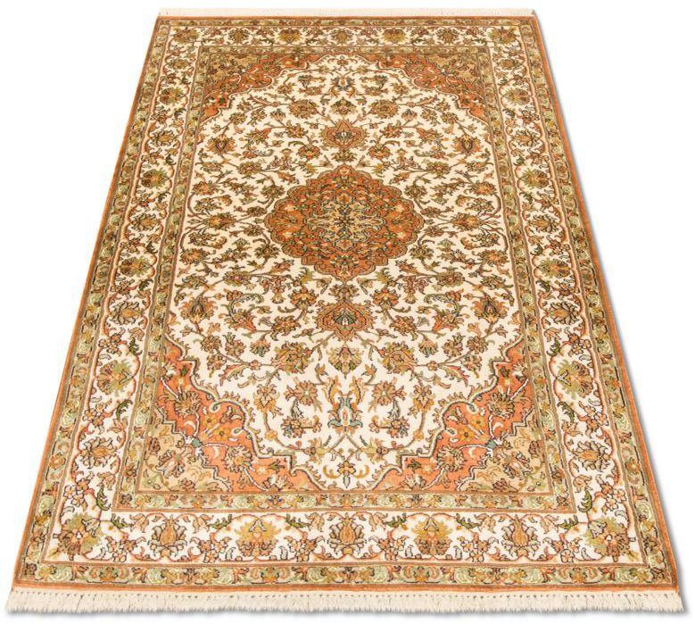 morgenland Vloerkleed Kasjmier zijde vloerkleed met de hand geknoopt beige