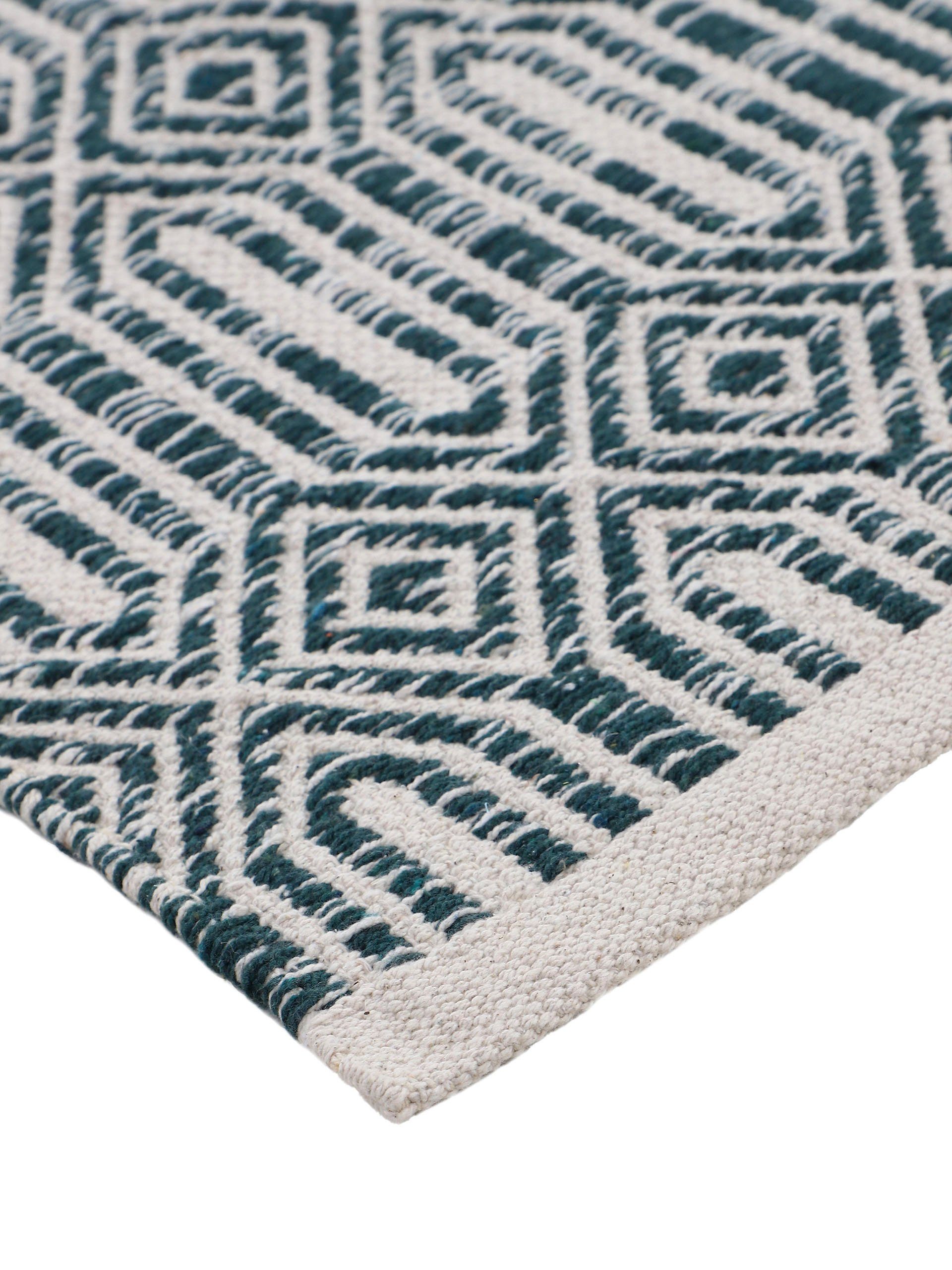 carpetfine Vloerkleed Kelim Oregan Tweezijdig te gebruiken kleed van puur katoen, woonkamer