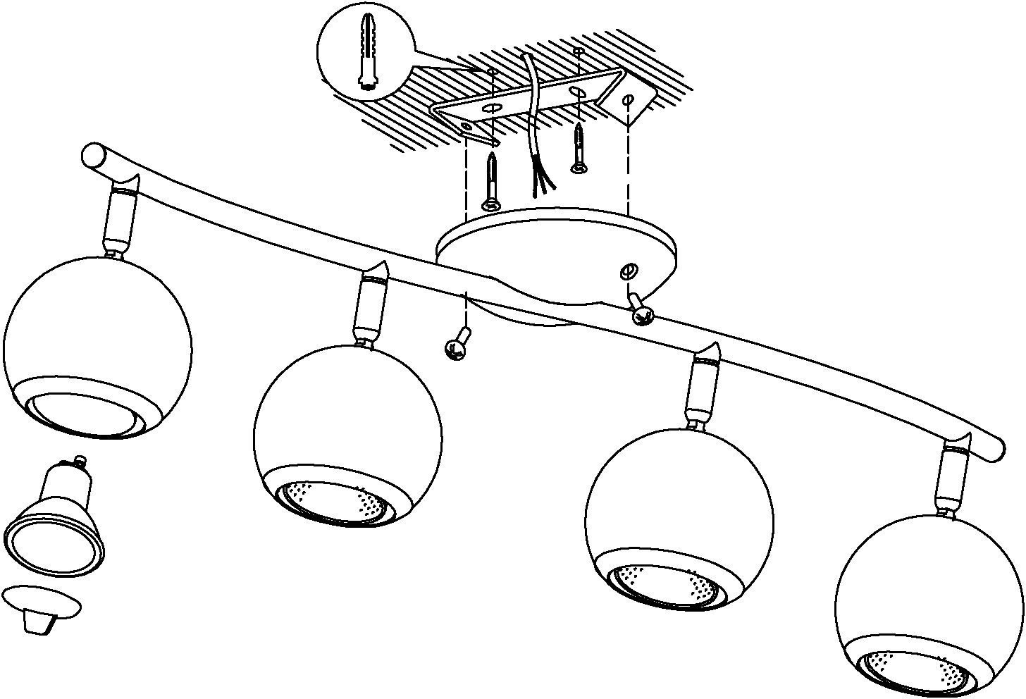 EGLO Ledplafondspots BIMEDA Led-plafondlamp