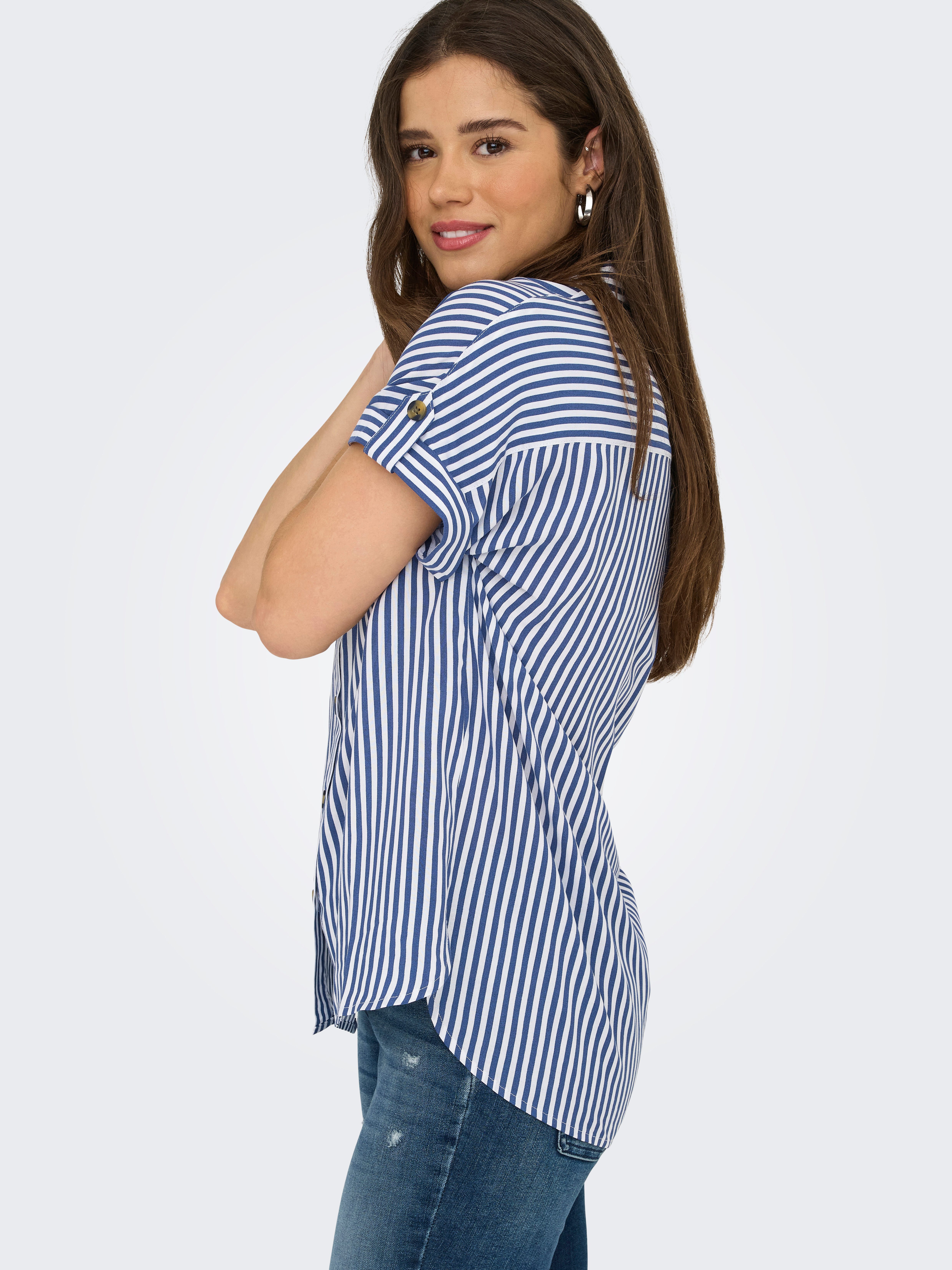 Only Blouse met korte mouwen ONLYASMIN SHIRT S/S WVN NOOS