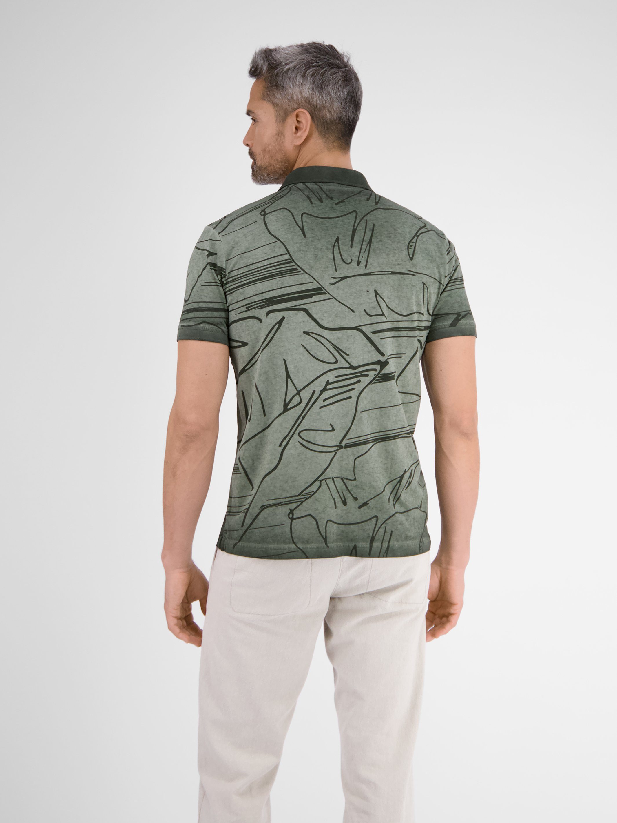 Lerros Poloshirt LERROS poloshirt *bloemlijnen*