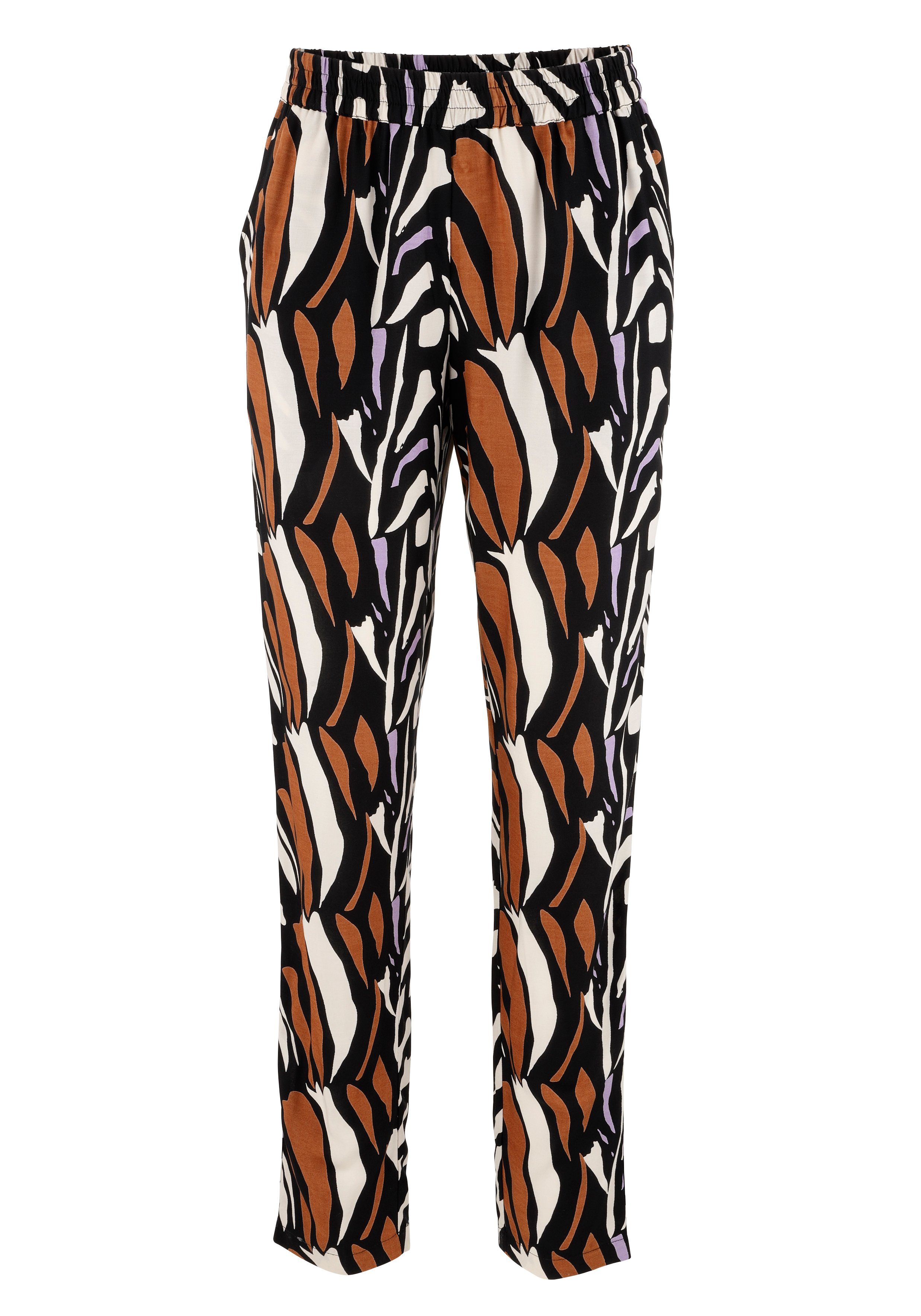 Aniston CASUAL Comfortbroek met trendy kleuren, grafische print