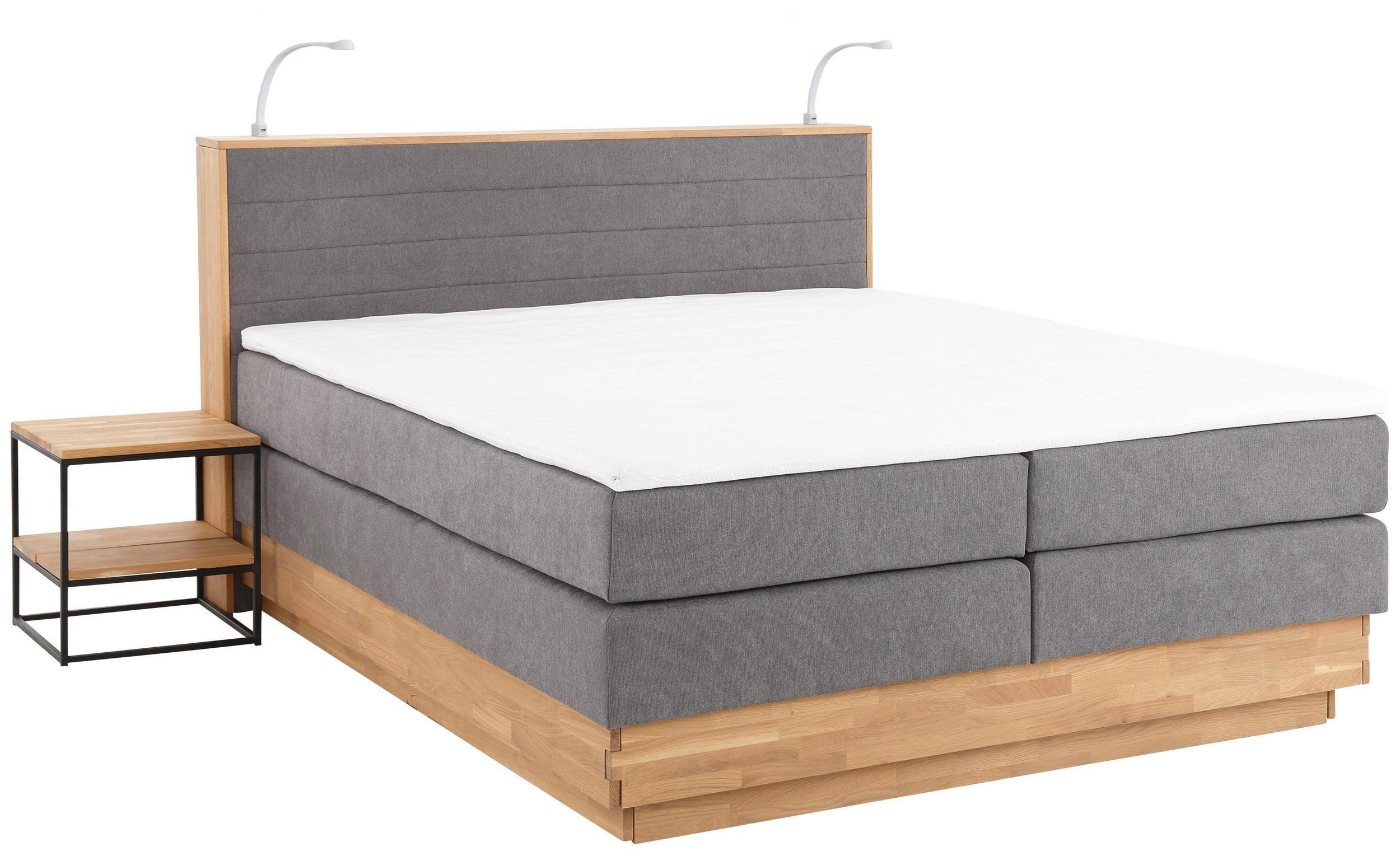 Home affaire Boxspring Cavan Eiken, met bedkist & topmatras, verschillende hardheden (ook H4)