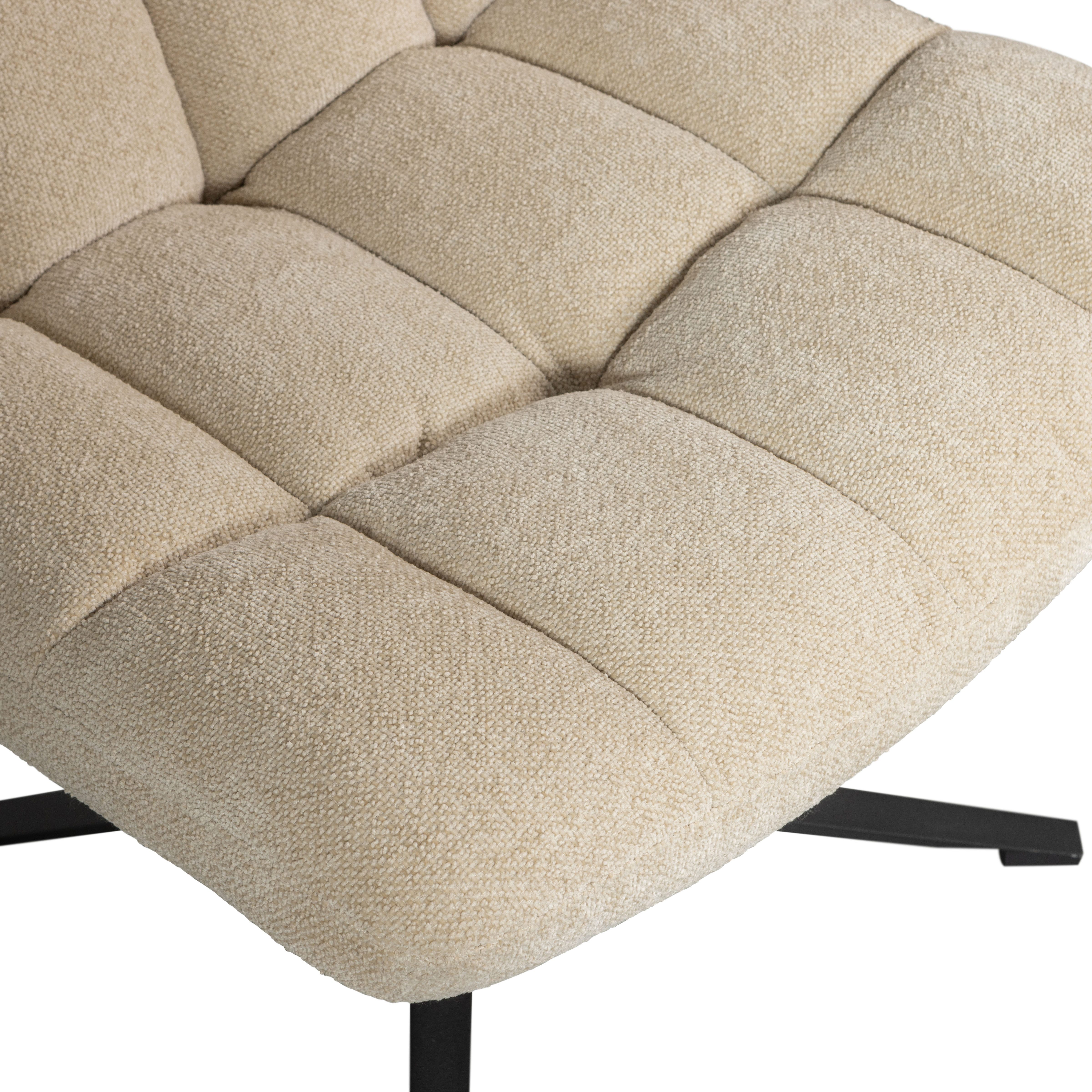 WOOOD Draaibare fauteuil Job Bouclé-bekleding, relaxstoel, H 101 cm x B 70 cm