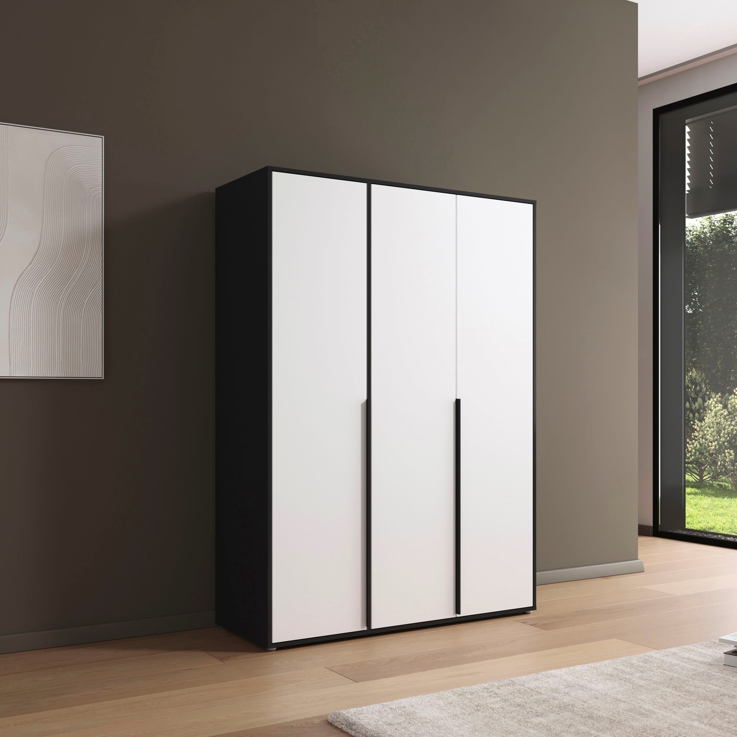rauch Draaideurkast Kledingkast Kast Garderobe Wasmand NAGATA veel Opbergruimte met moderne stanggrepen in grijs metallic topseller made in germany