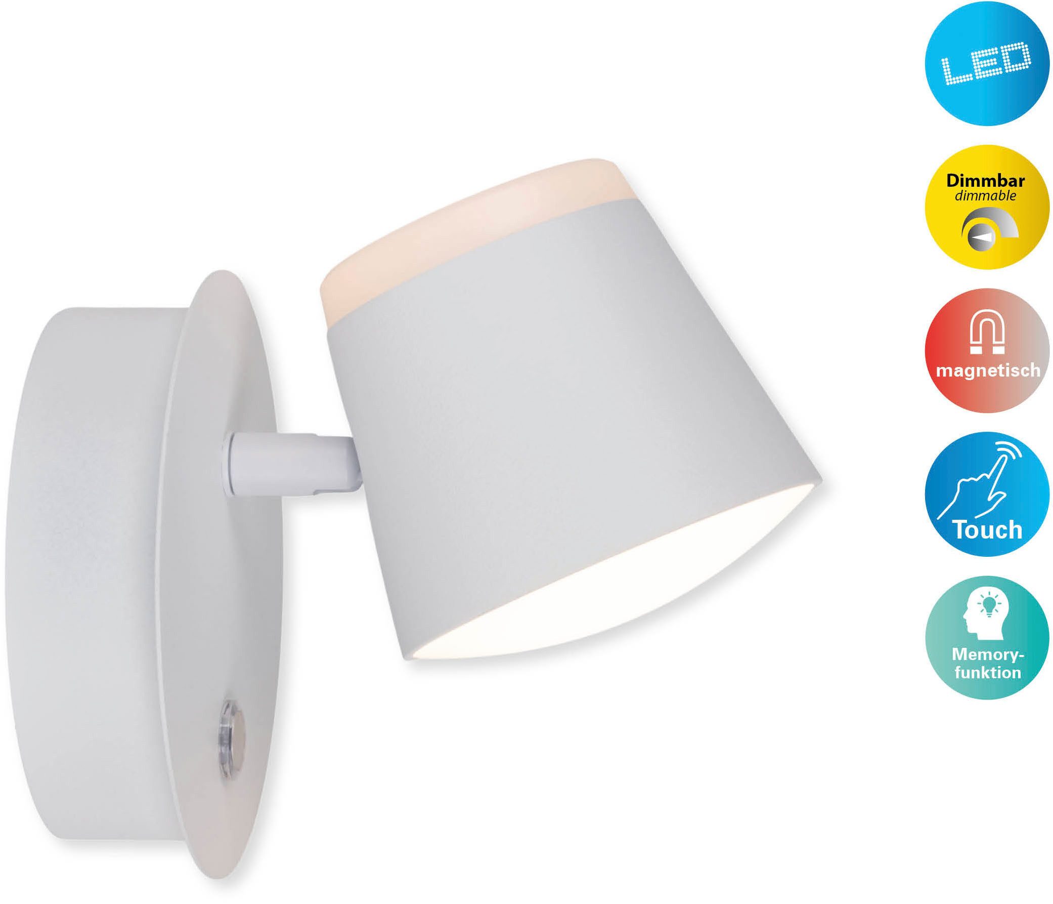 näve Led-wandlamp Tondo (1 stuk) wandlampen wit
