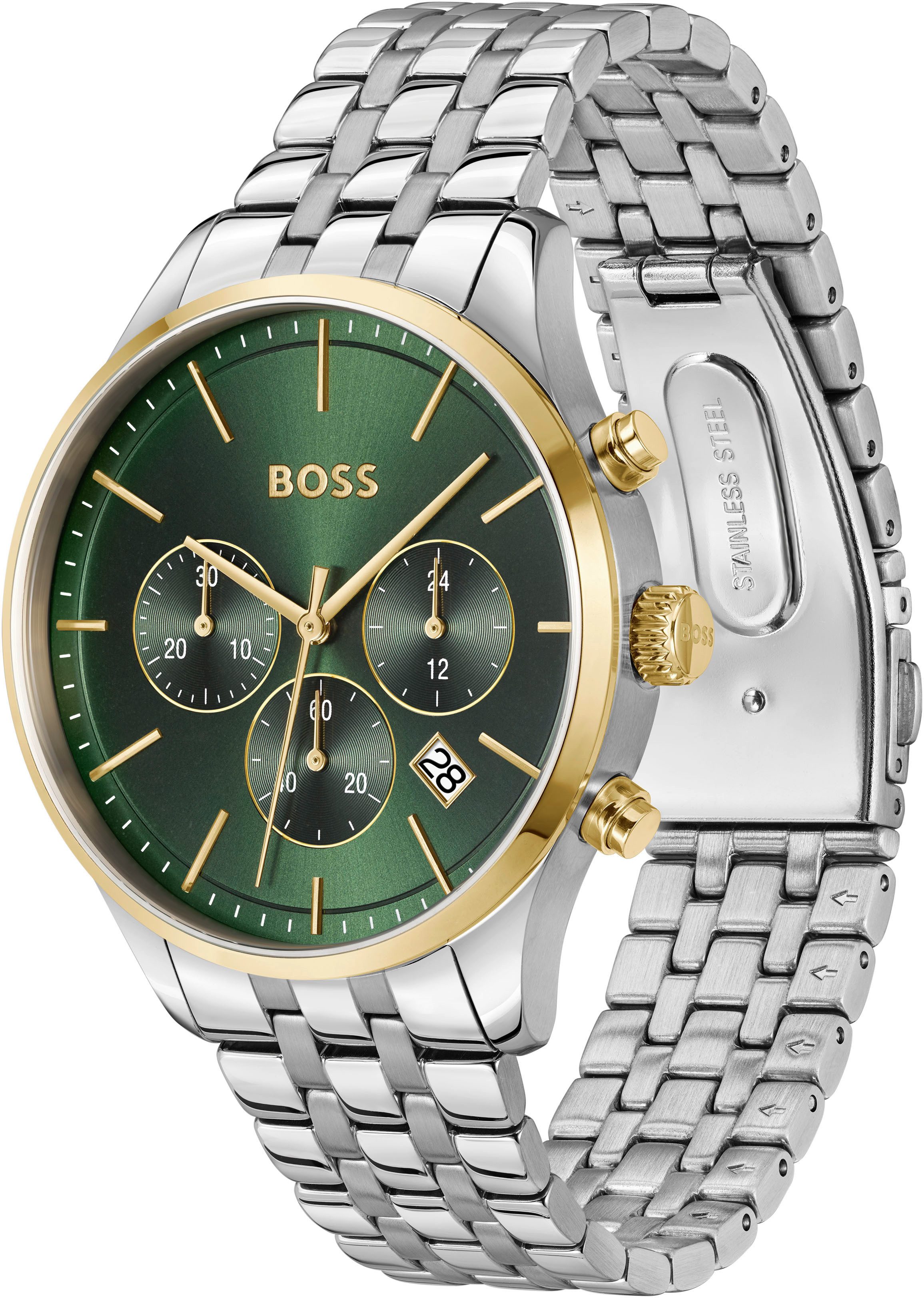 Boss Chronograaf Avery Quartzhorloge, herenhorloge, horloge, stopwatchfunctie, roestvrijstalen band