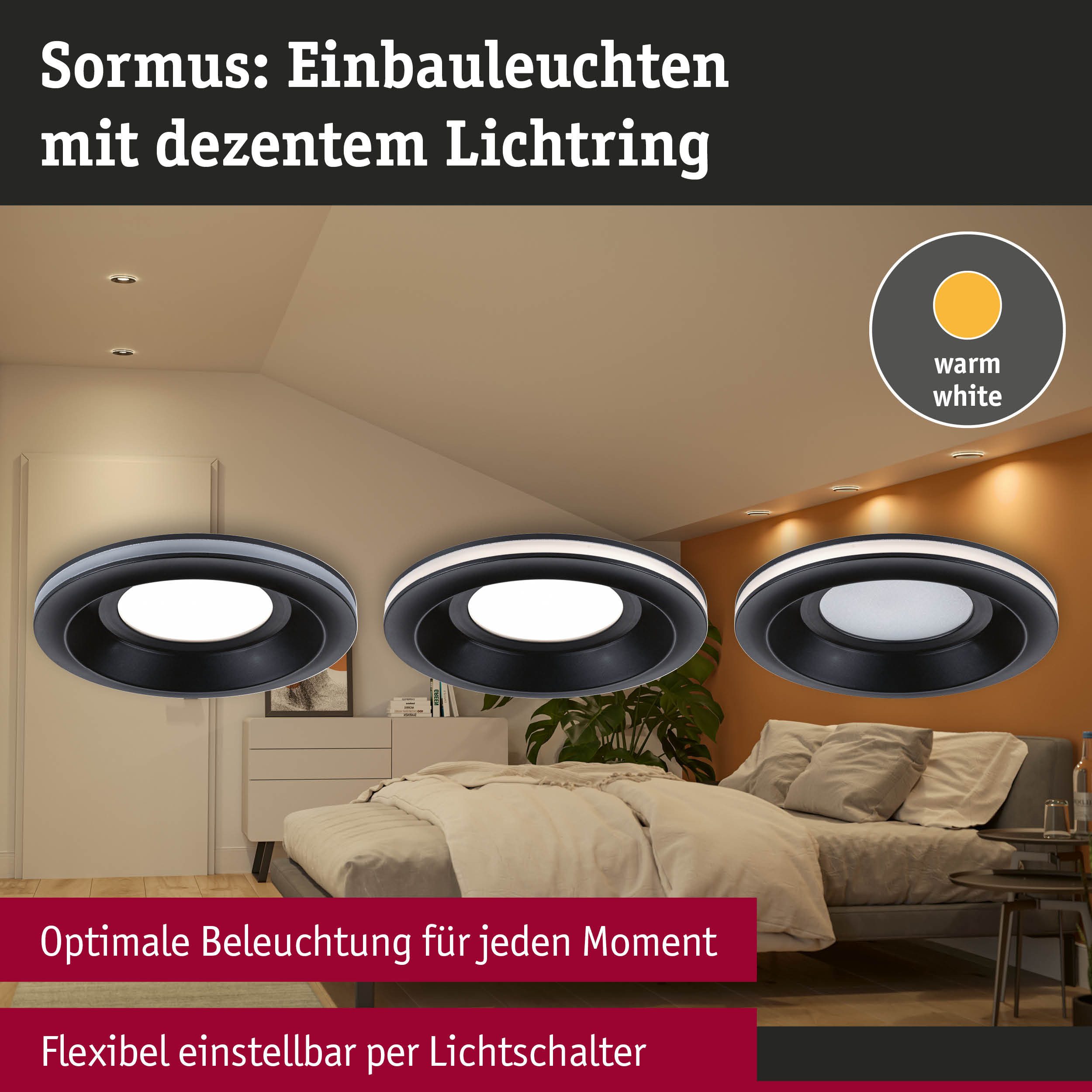 Paulmann Ledinbouwlamp LED inbouwlamp Sormus IP65 rond 100mm (1 stuk)