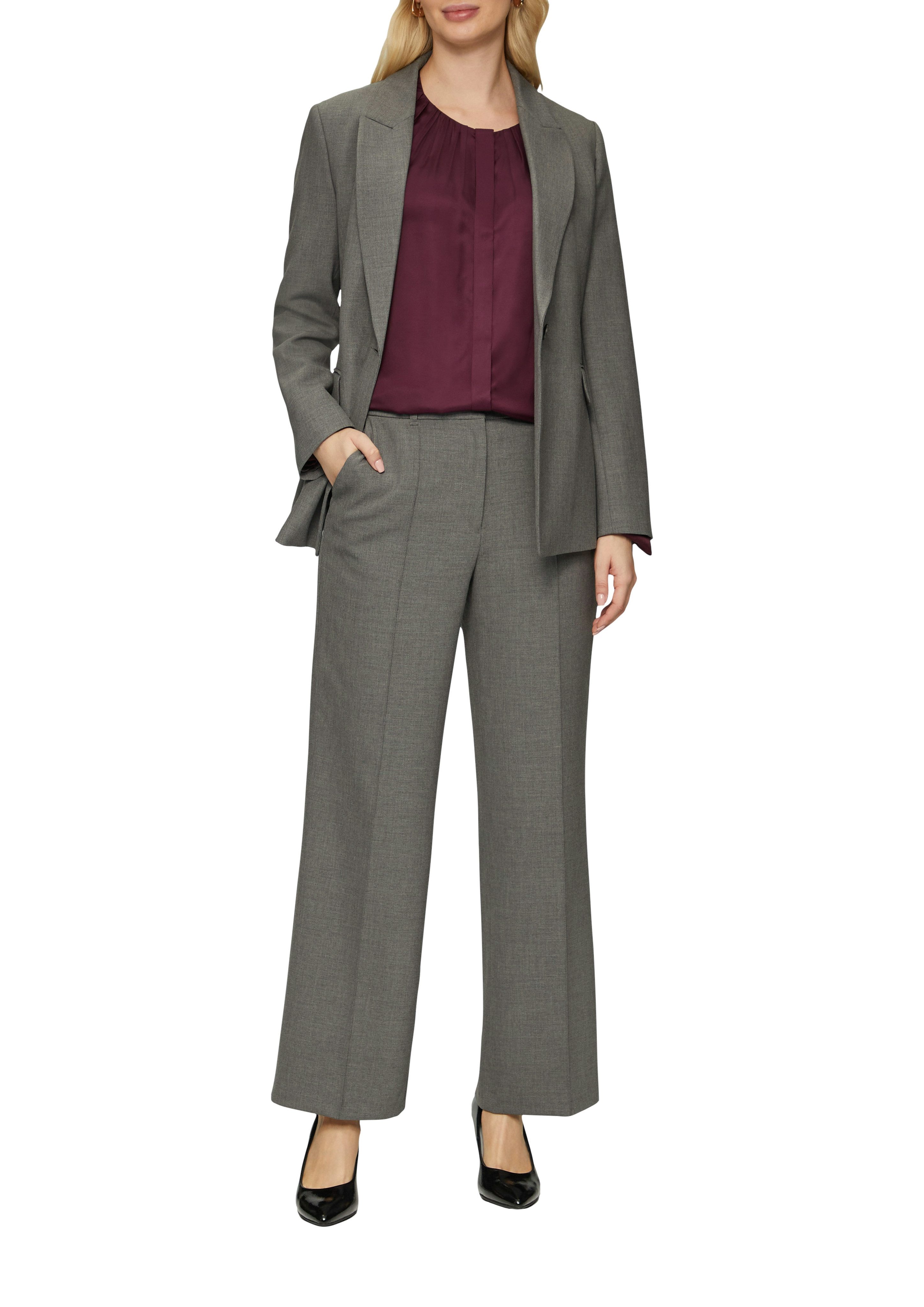 s.Oliver BLACK LABEL Blouse met lange mouwen met aangerimpelde hals