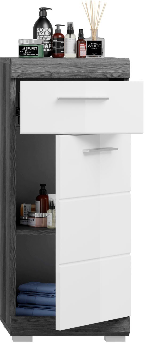 INOSIGN Badmeubelset Siena, 5-delig, bestaande uit: Hoge kast, WBU, spiegel, onderkast, hangkast (set, 5 stuks)