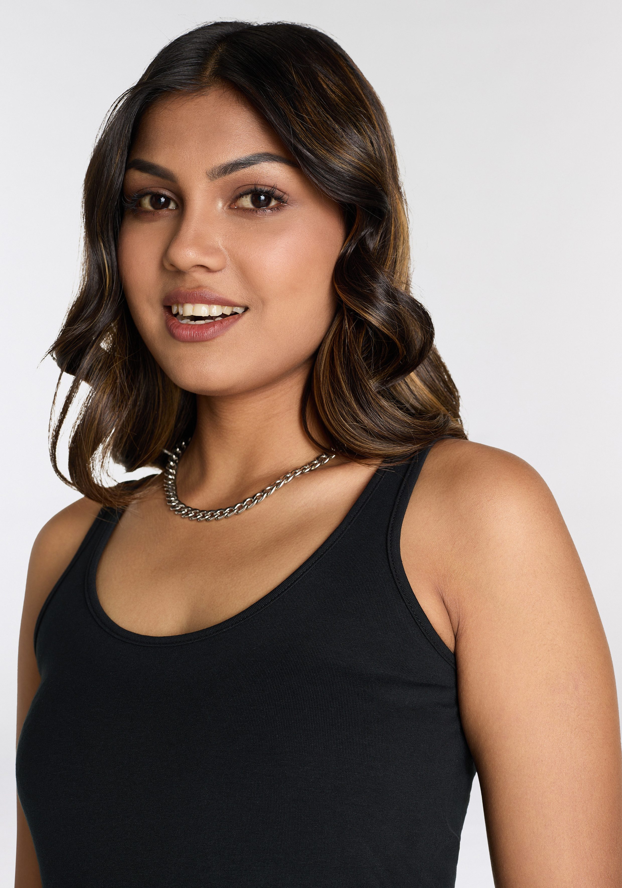 Laura Scott Lange top met stretchaandeel (set, 2-delig, 2 stuks)