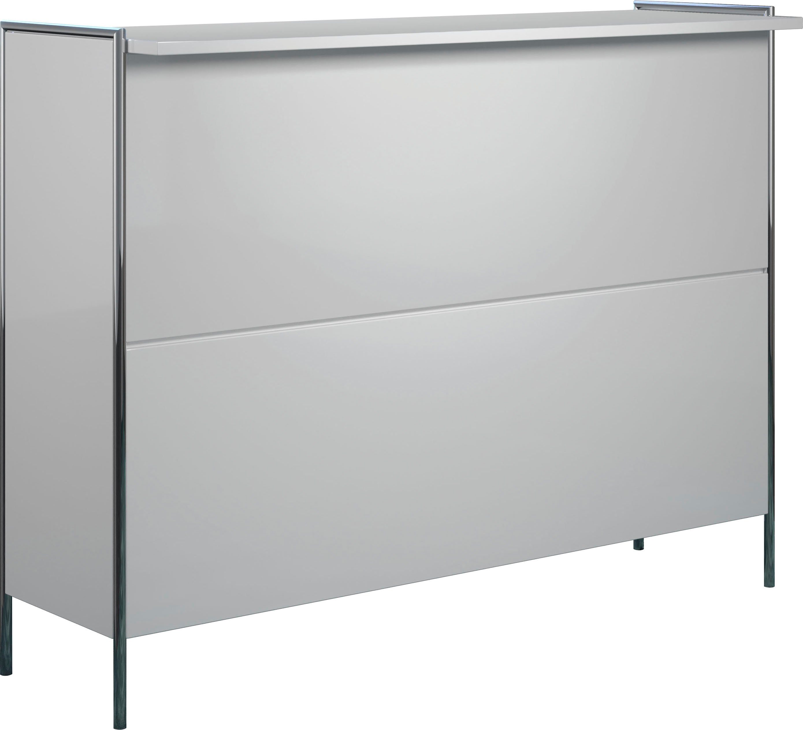 Places of Style Bartafel Imperia Mobiele bar met chroomframe, veel opbergruimte - (B/D/H) 140/48/109 cm