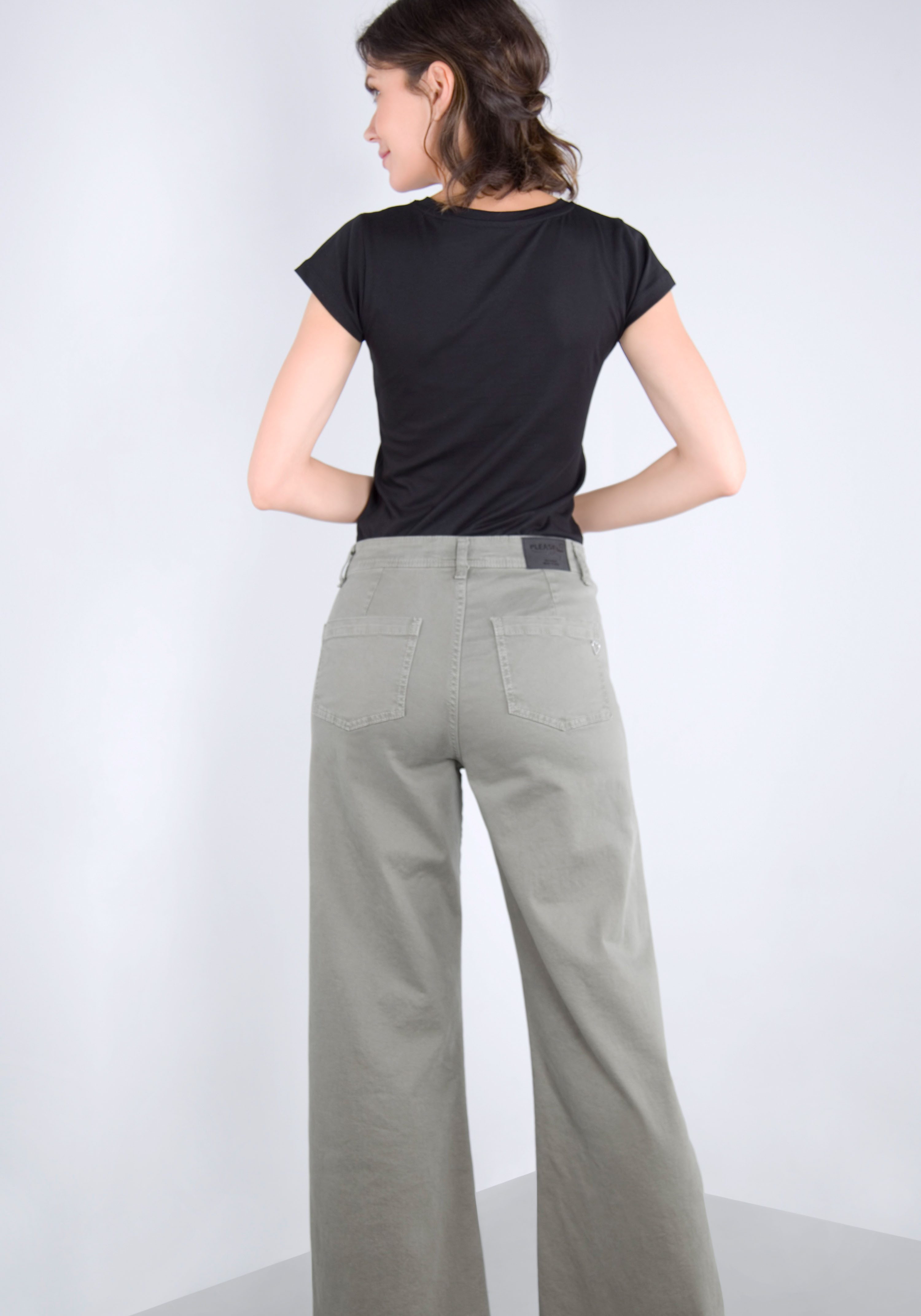 Please Jeans Broek met wijde pijpen van hoogwaardige katoenmix met stretch