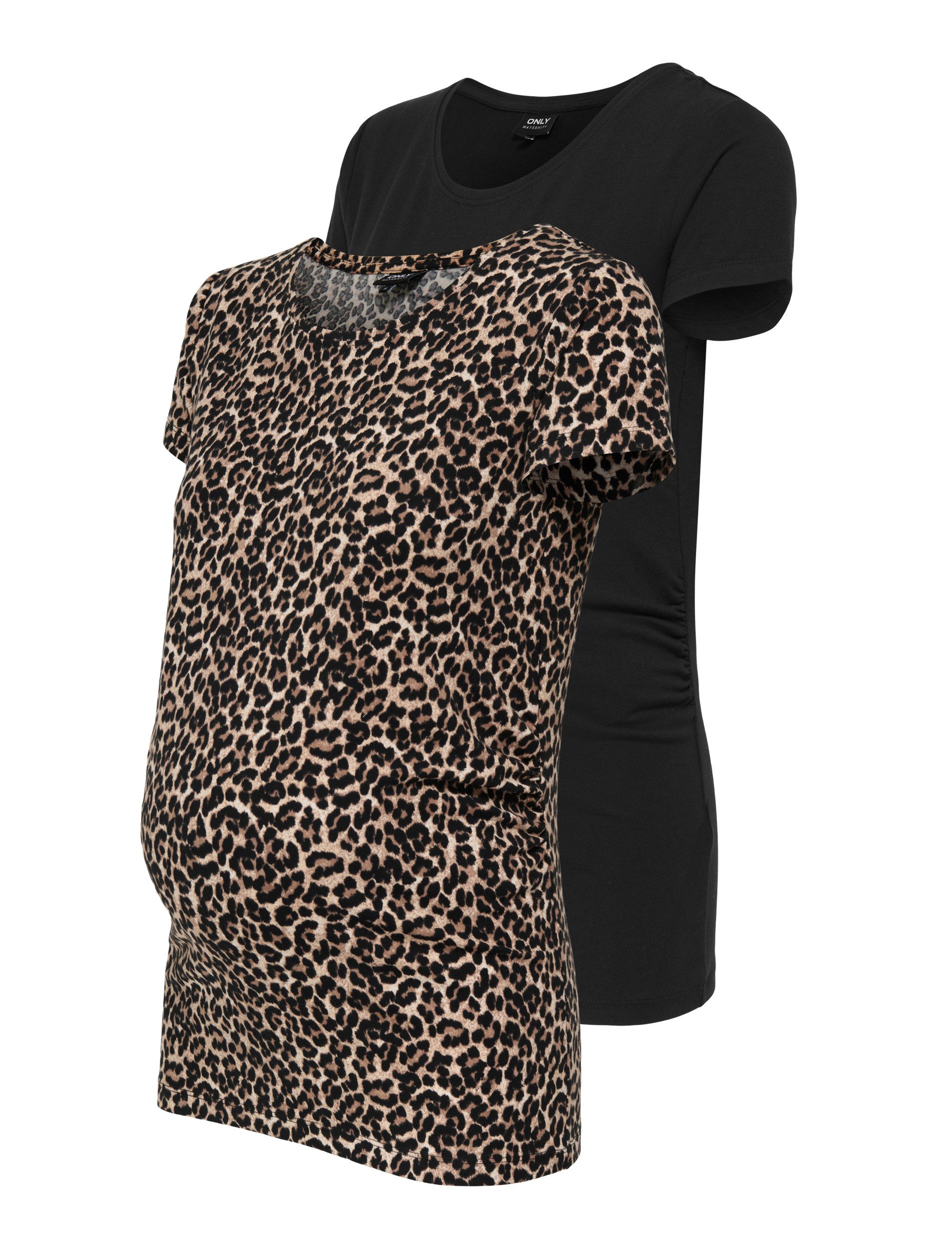 ONLY MATERNITY Zwangerschapsshirt OLMLOVELY S/S ONECK AOP TOP 2PCK JRS NOO (set, 2-delig)