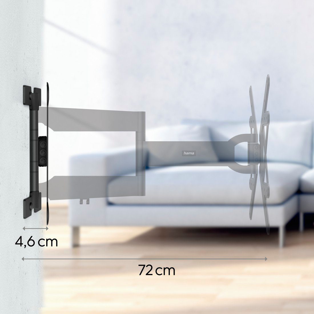 Hama Tv-wandhouder TV beugel kantelbaar, volledig beweeglijk(32"- 65"), 43", 50", 55"
