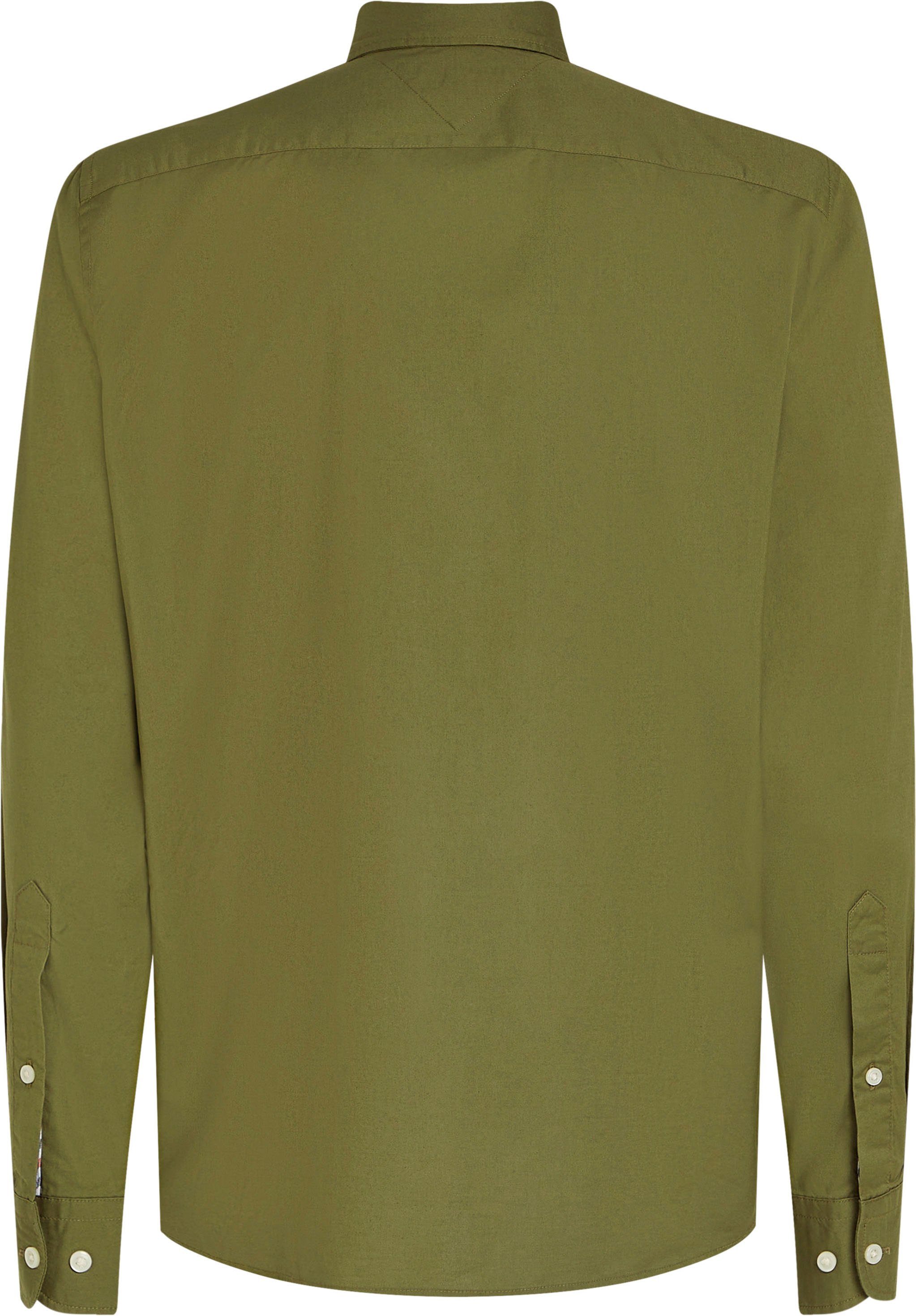 Tommy Hilfiger Overhemd met lange mouwen FLEX POPLIN RF SHIRT met tommy hilfiger labelschild binnenin de knoopsluiting (1-delig)