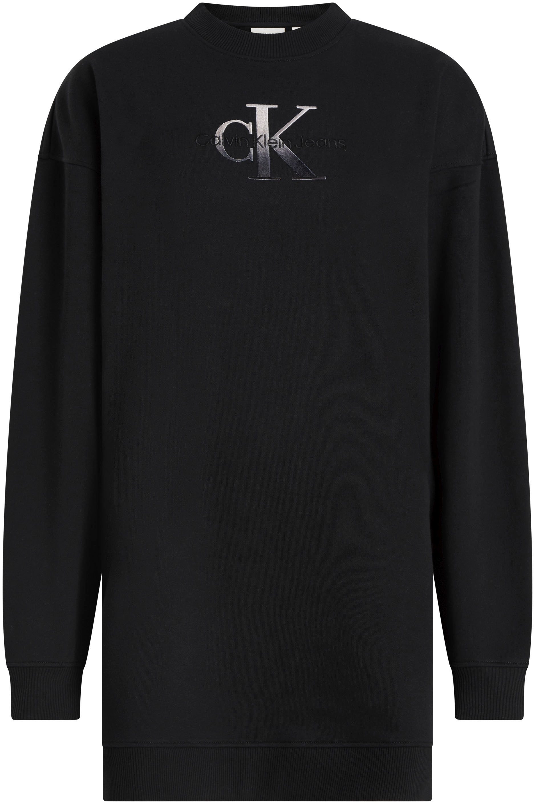 Calvin Klein Sweatjurk EMBROIDERED MONOLOGO CREW DRESS