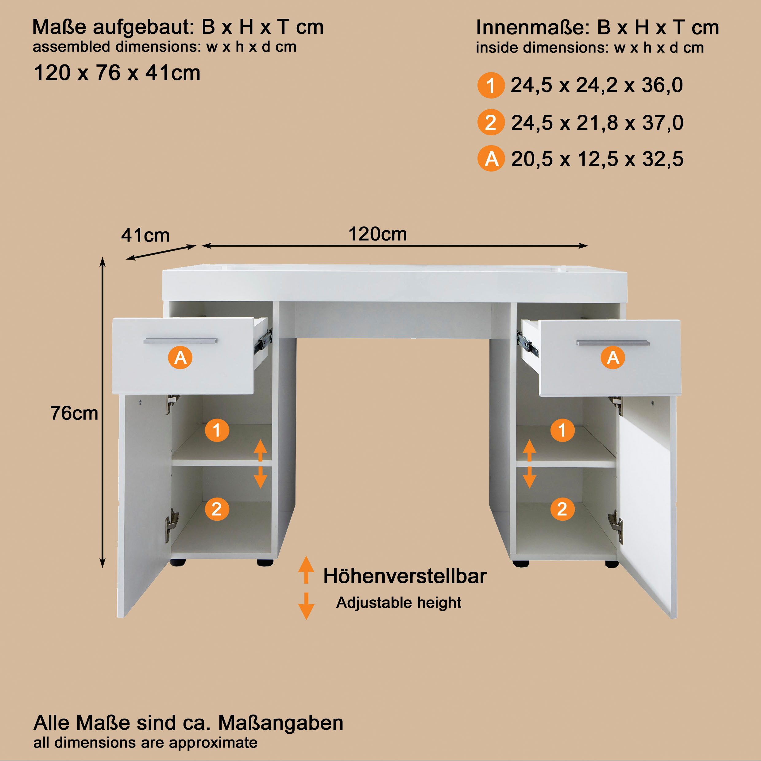 INOSIGN Bureau Avena ook als kaptafel te gebruiken met de spiegel 88435001