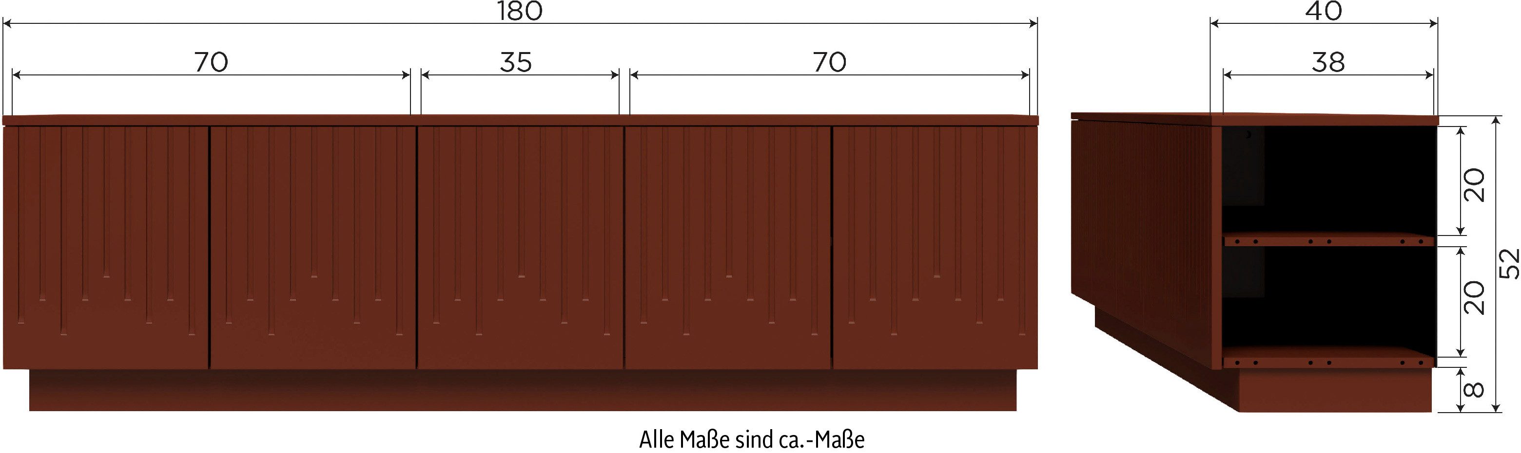 WOOOD Tv-meubel Pencil TV-kast Kast met push-to-open functie, H 52 cm x B 180 cm