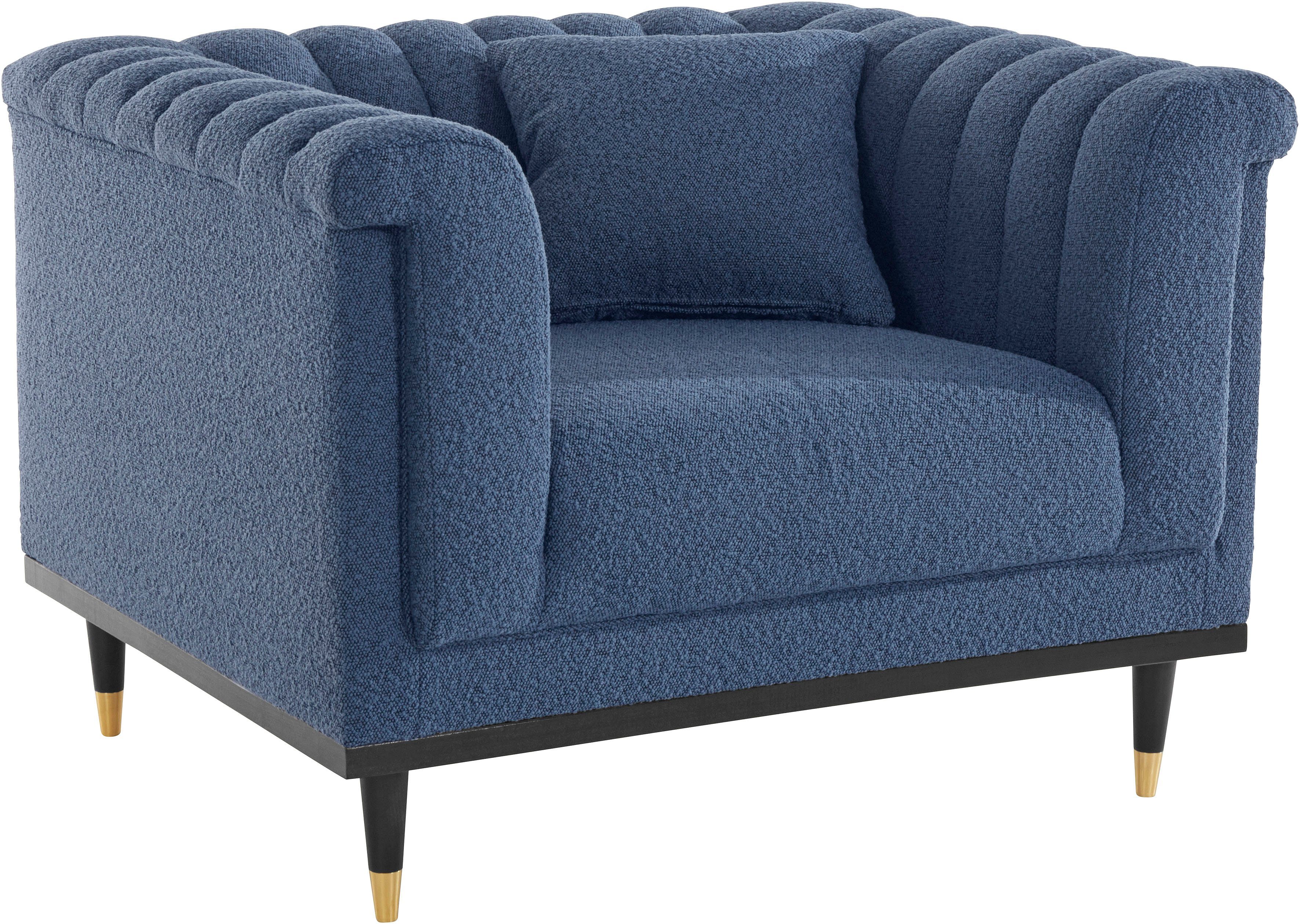 Guido Maria Kretschmer Home&Living Cocktailfauteuil Chamby New stoel bouclé-structuurbekleding met stiksels bij de leuning