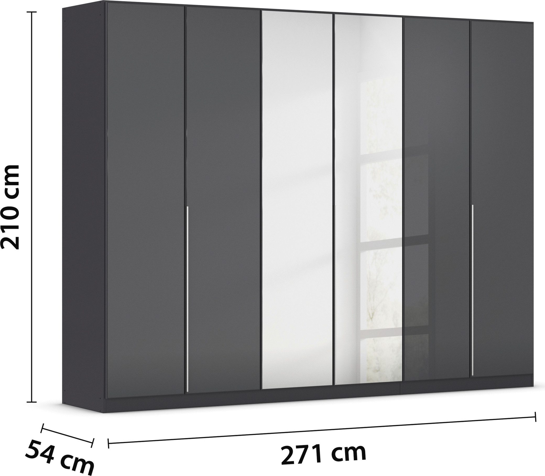 rauch Draaideurkast Kledingkasten kast garderobe AGORDO met glazen front doordachte binnenuitrusting, in 6 breedtes en 2 hoogtes made in germany