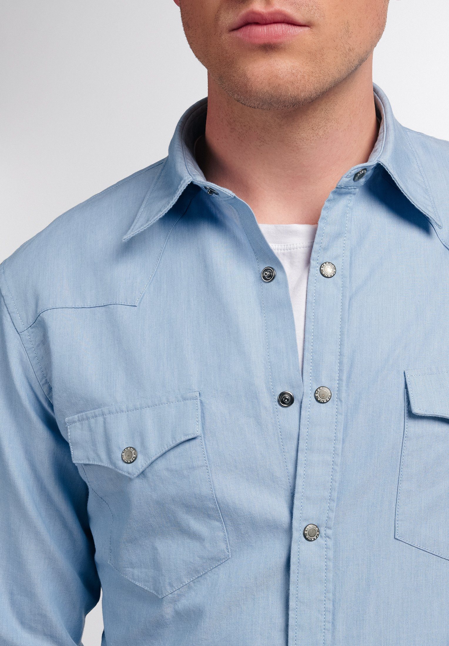 Eterna Overhemd met lange mouwen Slim fit EASY IRON (gemakkelijk te strijken)
