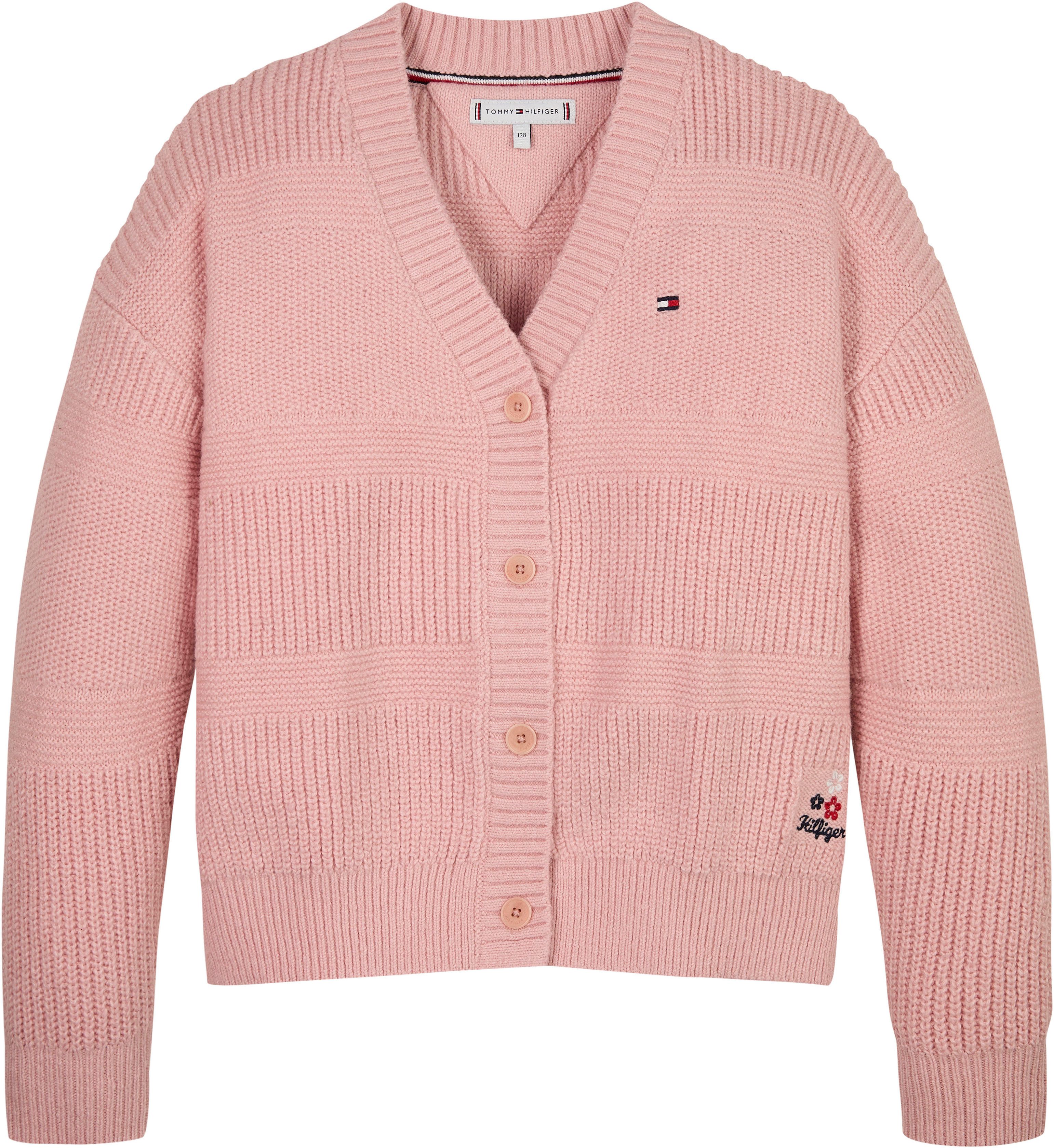 Tommy Hilfiger Vest MIX TEXTURED CARDIGAN Baby tot 2 jaar met logo-borduursel