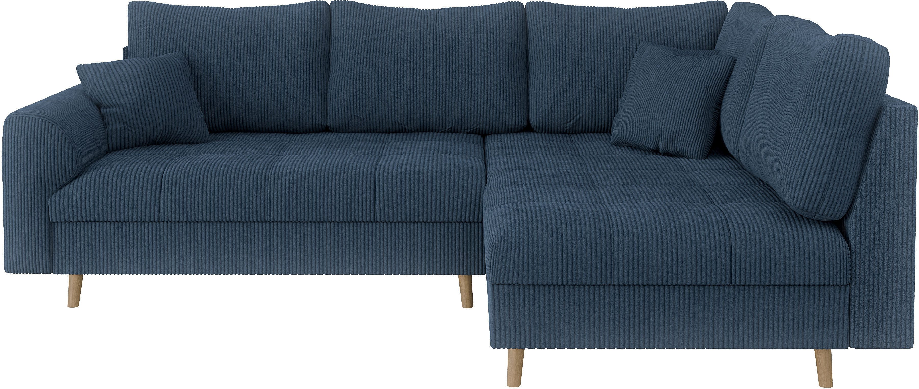 Home affaire Hoekbank CHARRE L-vorm met ottomane, afmetingen B/D/H: 231/161/81 cm fijne stiksels, losse rug- en sierkussens, ook in cord en bouclé