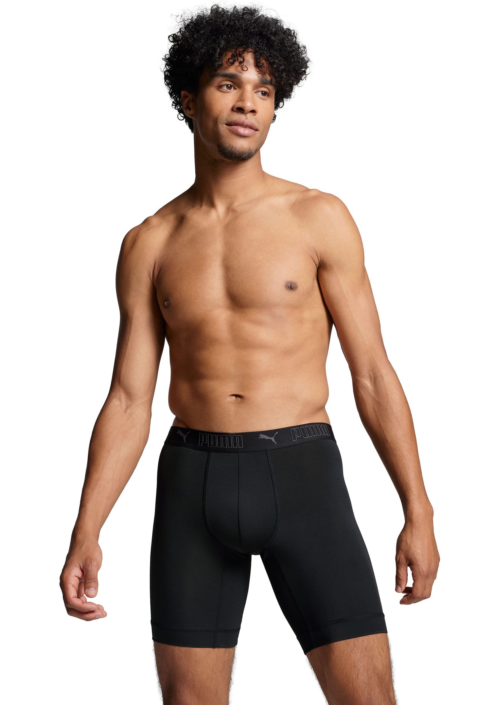 PUMA Boxershort PUMA MEN SPORT MICROFIBER LONG BOXERS 2P (2 stuks, Set van 2)