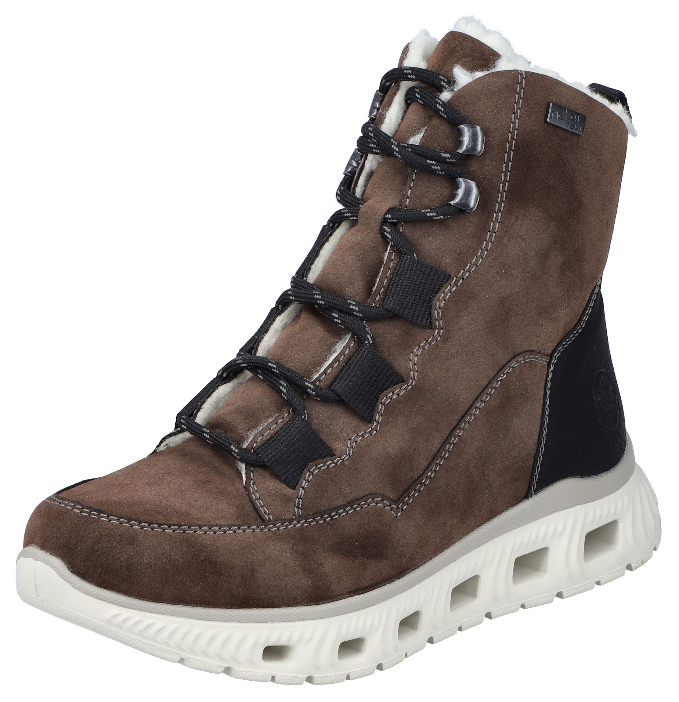 Rieker Winterlaarzen , veterschoenen, outdoorlaarzen met waterafstotende riekertex-membraan dames winterlaarsjes maat 40 EU bruin