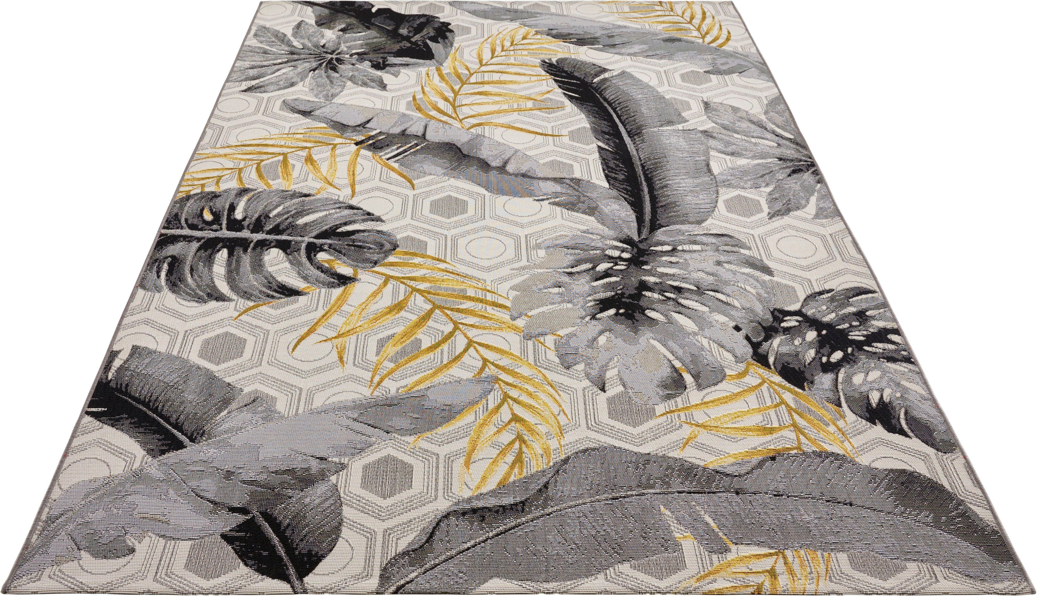HANSE Home Outdoorkleed Gold Leaves In-& outdoor, tapijt, weerbestendig, balkon, tuin, woonkamer, floraal