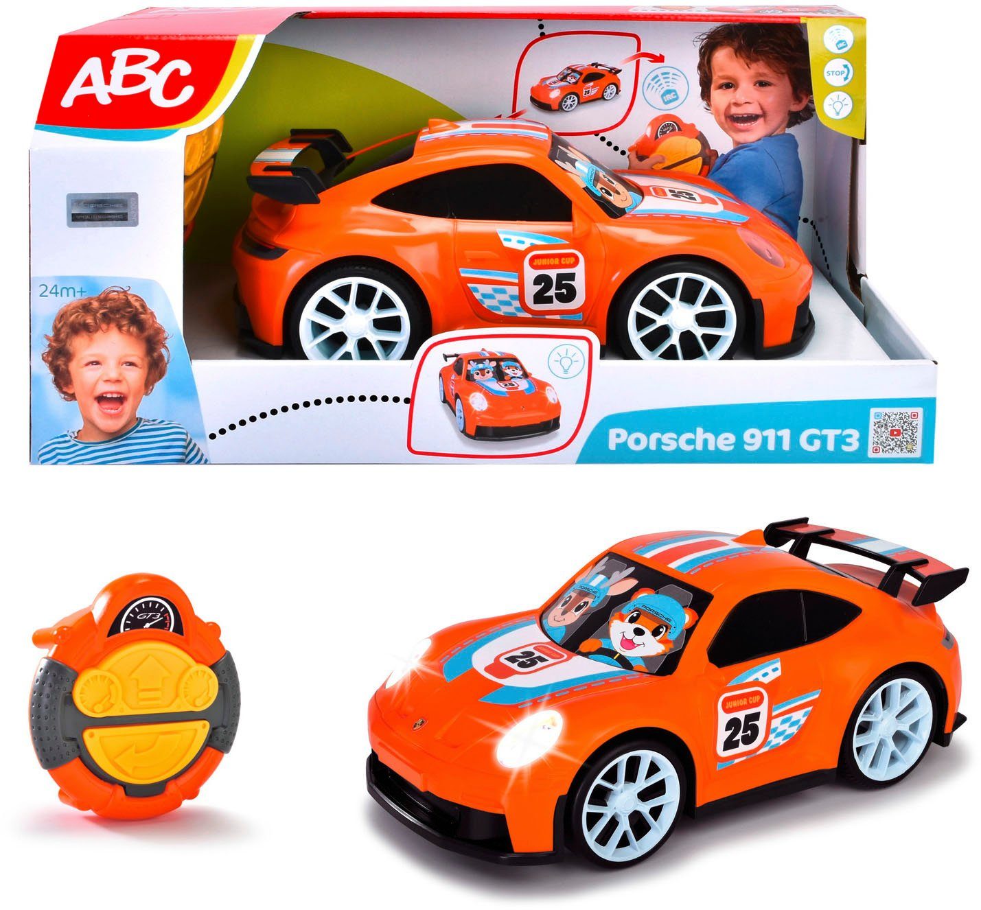 Dickie Toys Radiografisch bestuurbare auto Porsche 911 GT3 met lichtfunctie