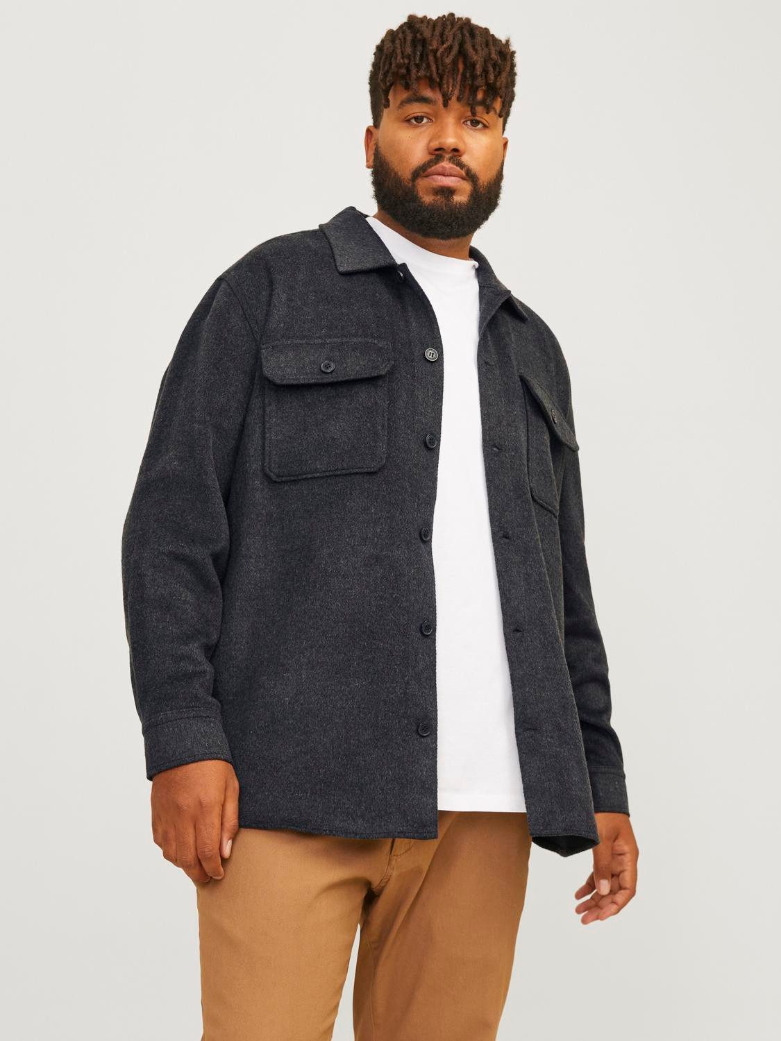 Jack & Jones PlusSize Overhemd met lange mouwen JJEBRADLEY OLLIE OVERSHIRT LS NOOS PLS