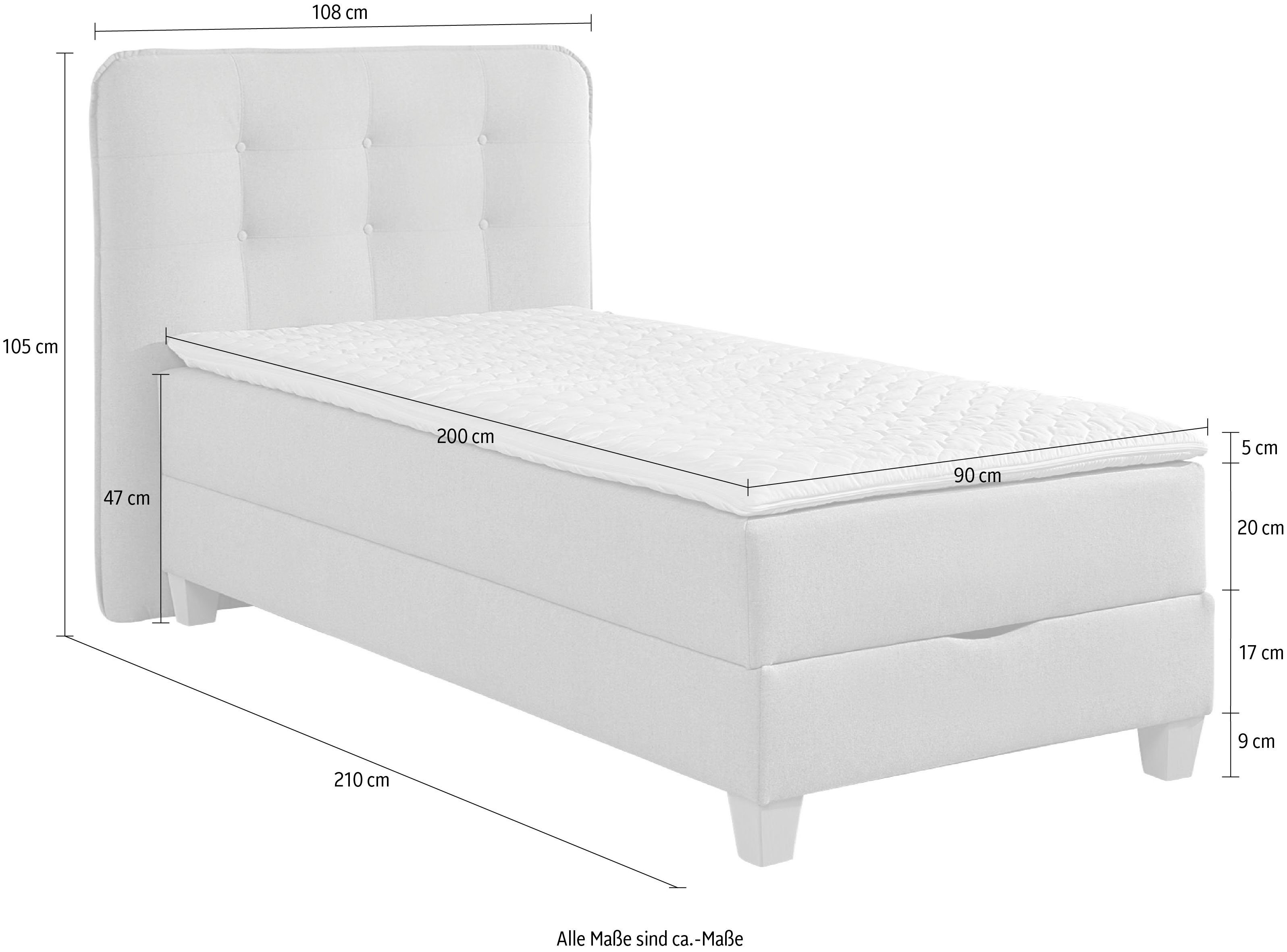 Home affaire Boxspring inclusief topmatras van koudschuim en bedkist