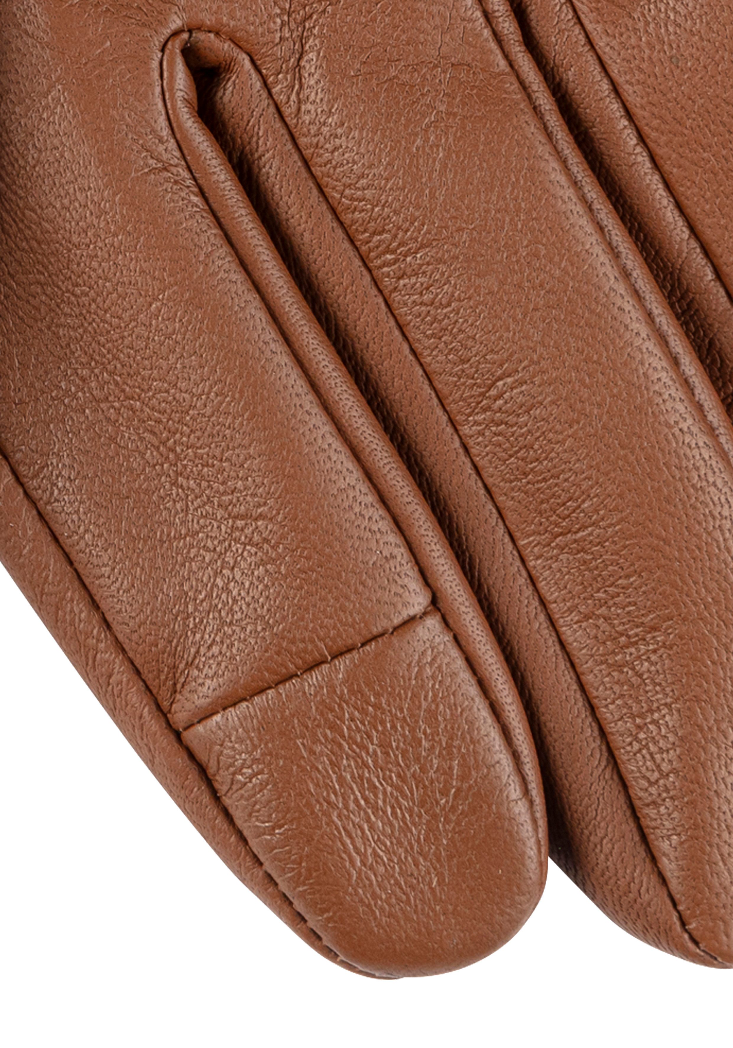 Boss Orange Leren handschoenen Glove met touch tech vingertoppen