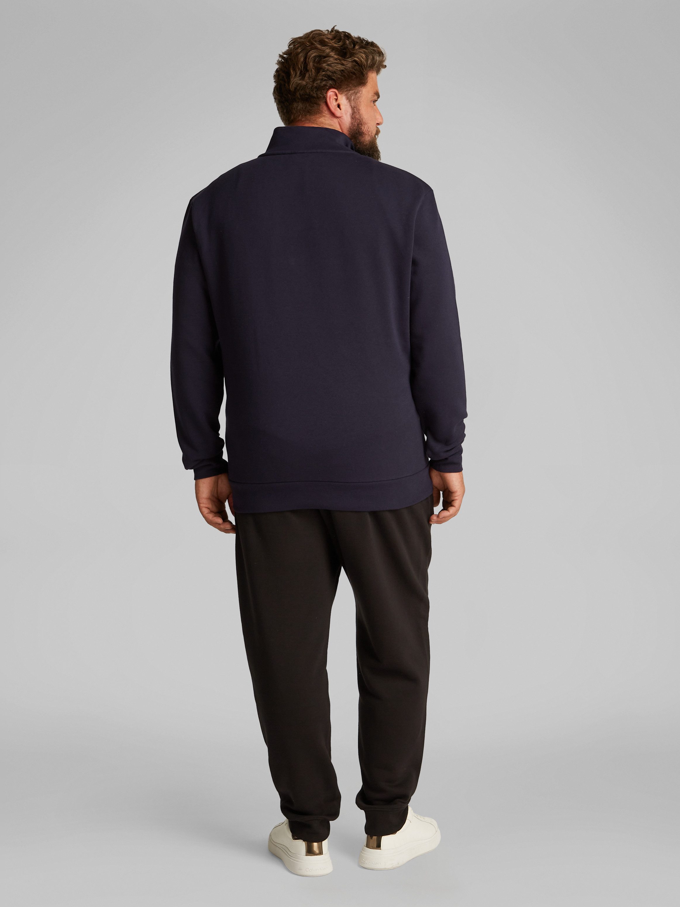 Calvin Klein Sweatshirt BT_NY CHEST BOX LOGO Q-ZIP in grote maten met logoprint