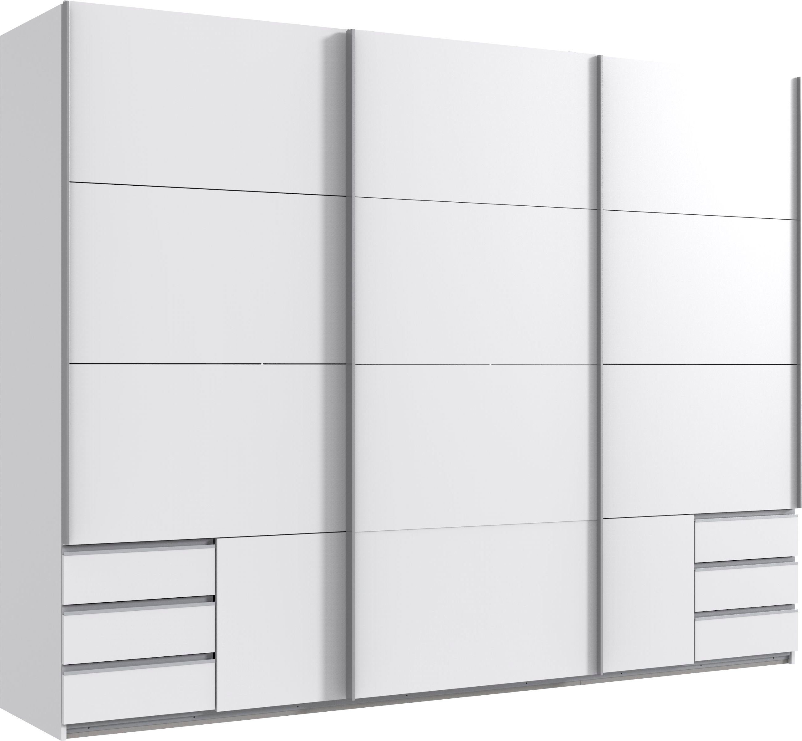 Wimex Schuifdeurkast Emden Met externe lades zweefdeurkasten maat 270 cm x 210 cm x 64 cm wit