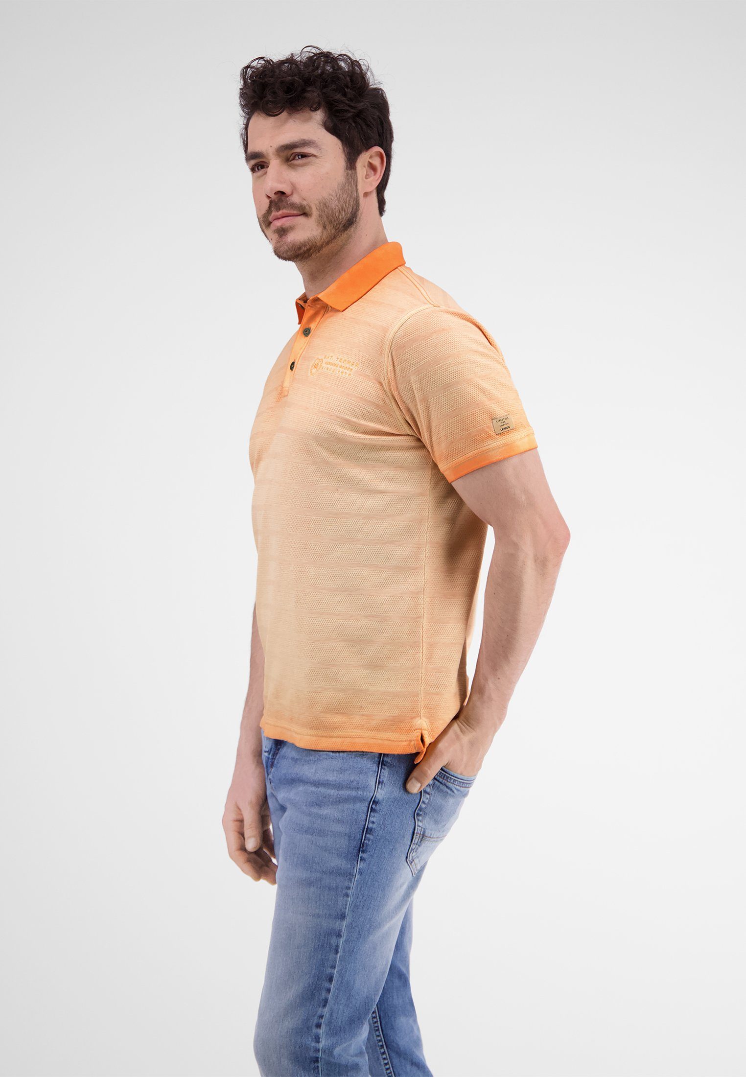 Lerros Poloshirt LERROS poloshirt, gestreept in structuurkwaliteit