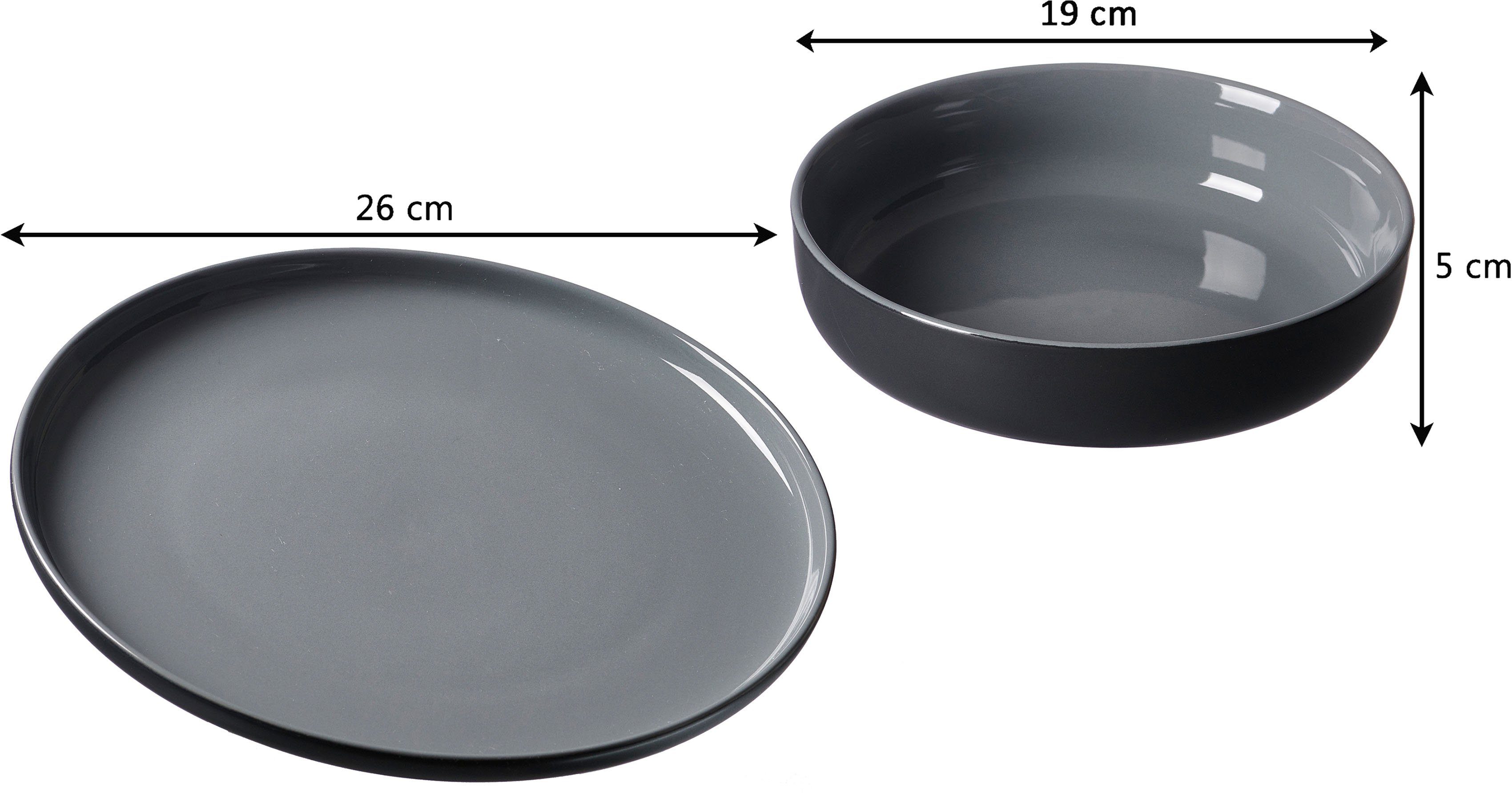 Ritzenhoff & Breker Eetservies Bordenset, Serviesset Jasper Scandinavische stijl, 8 delen, voor 4 personen (set, 8-delig)