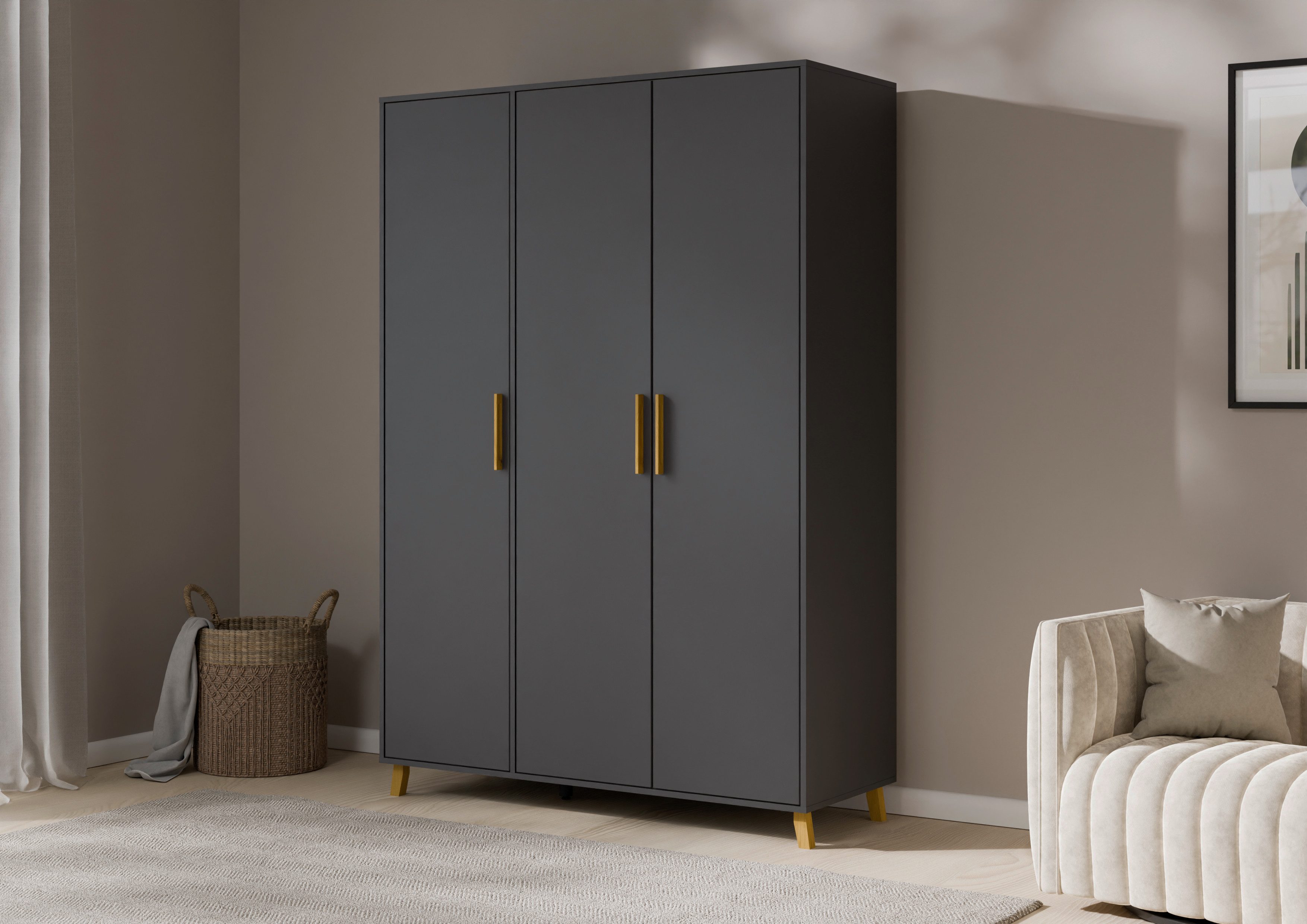 rauch Draaideurkast Kledingkast kast garderobe waskast SHINJO Grepen en voeten van massief hout, veel opbergruimte MADE IN GERMANY