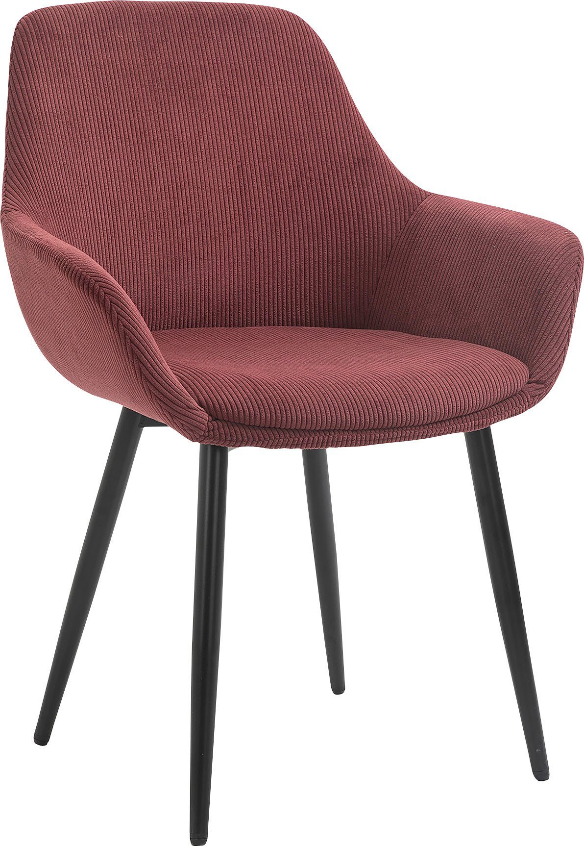 SalesFever Stoel met armleuningen Bekleding in corduroy-look (set, 2 stuks)