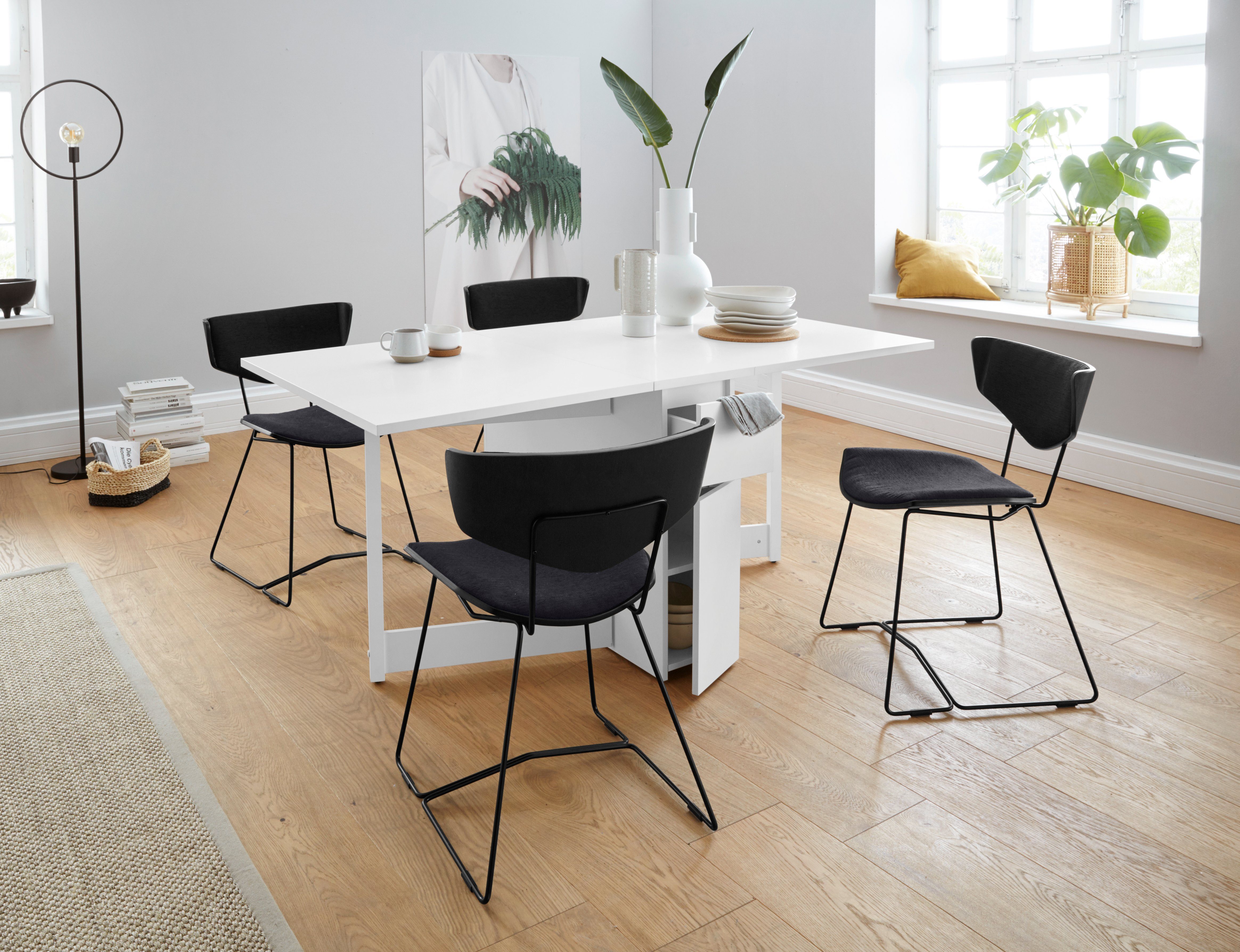 Woodman Eettafel Jasper met een rechthoekig tafelblad en uittrekfunctie, breedte 90 cm