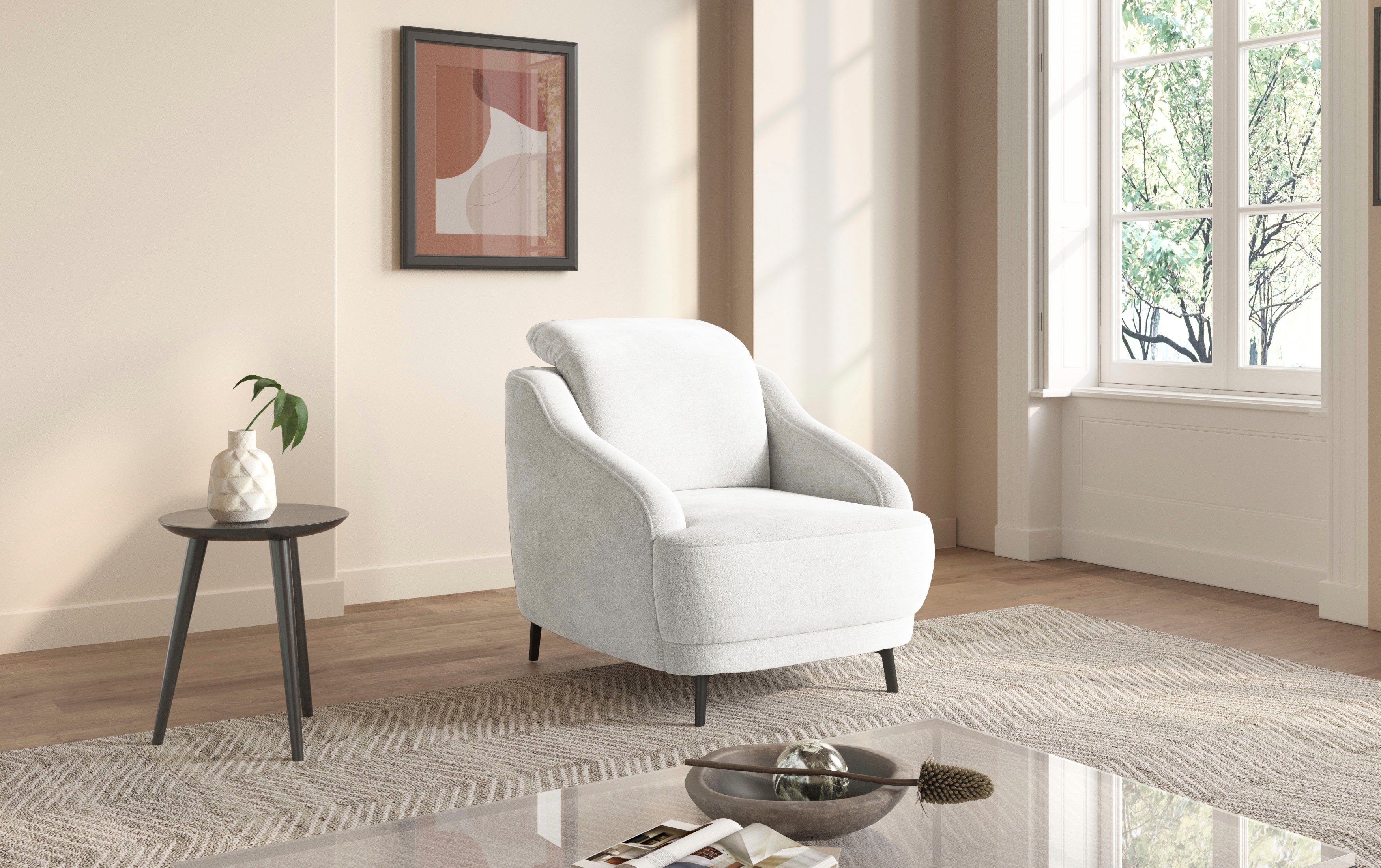 sit&more Fauteuil Blues met metalen poten, matzwart (1 stuk)