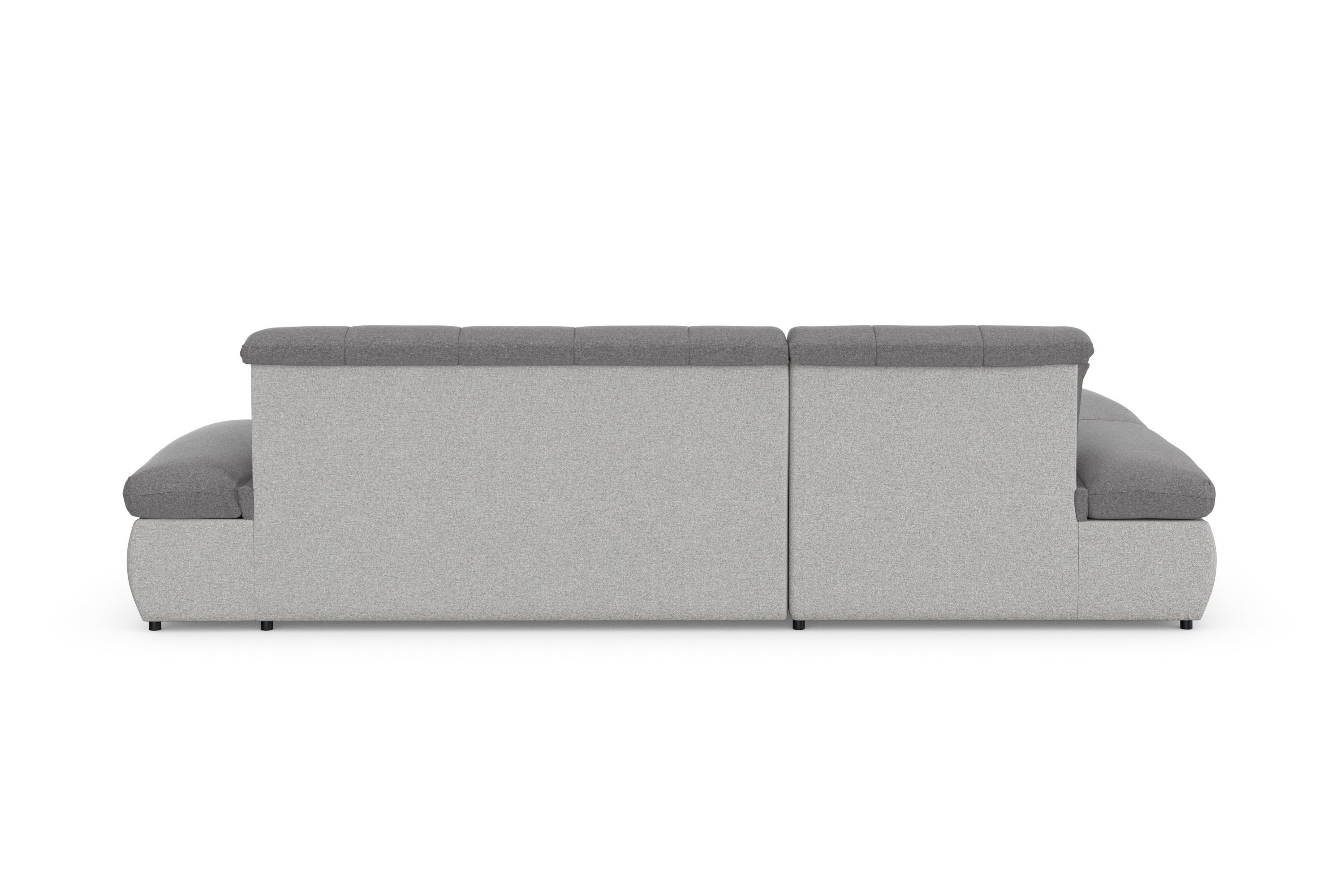DOMO collection Hoekbank Moric, L-vorm, XXL-bank - Breedte 300cm keuze met bedfunctie en armleuningverstelling, donkergroen