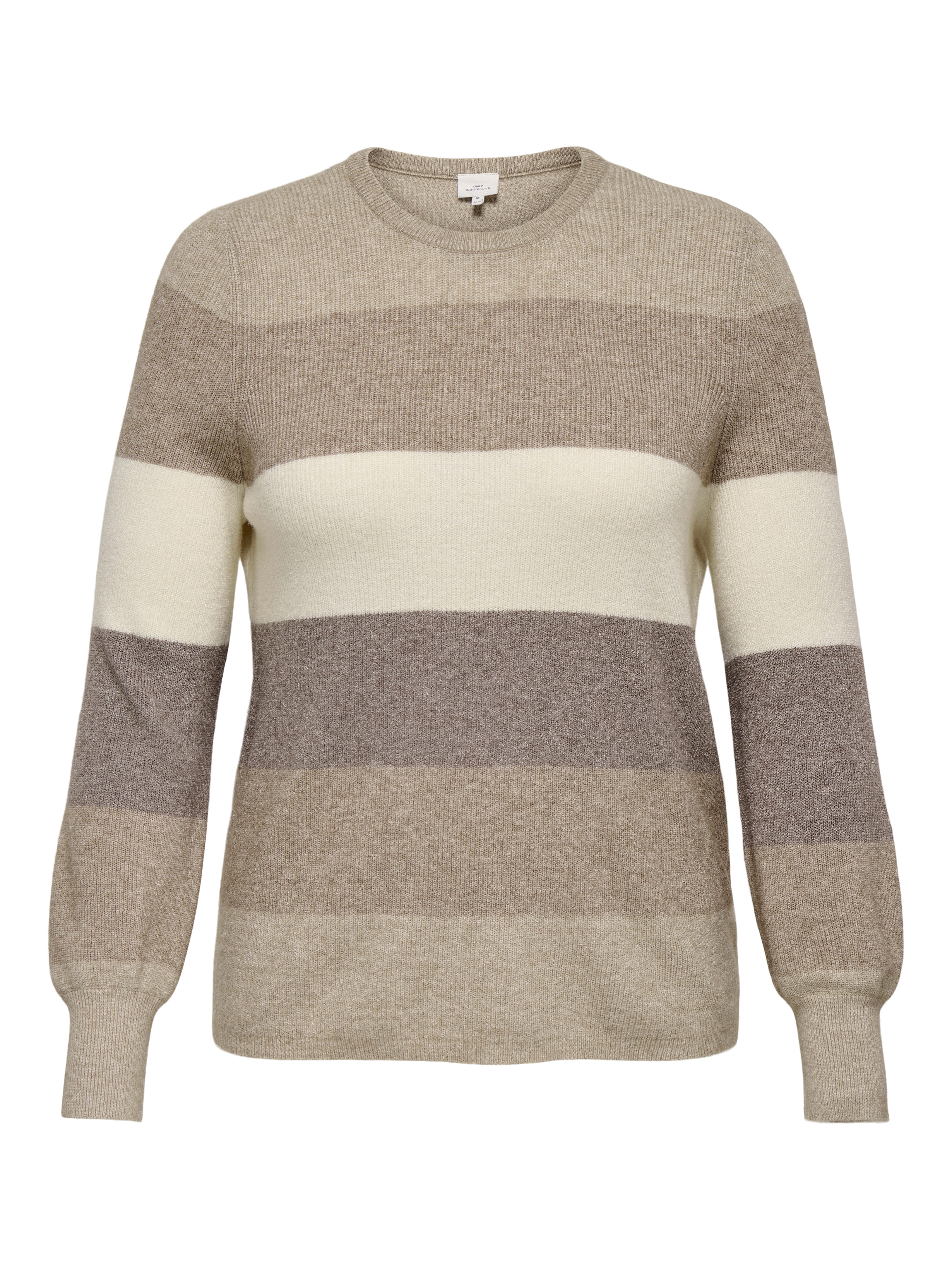 ONLY CARMAKOMA Gebreide trui CARNEW DARIA L/S STRIPE PULLOVER KNT