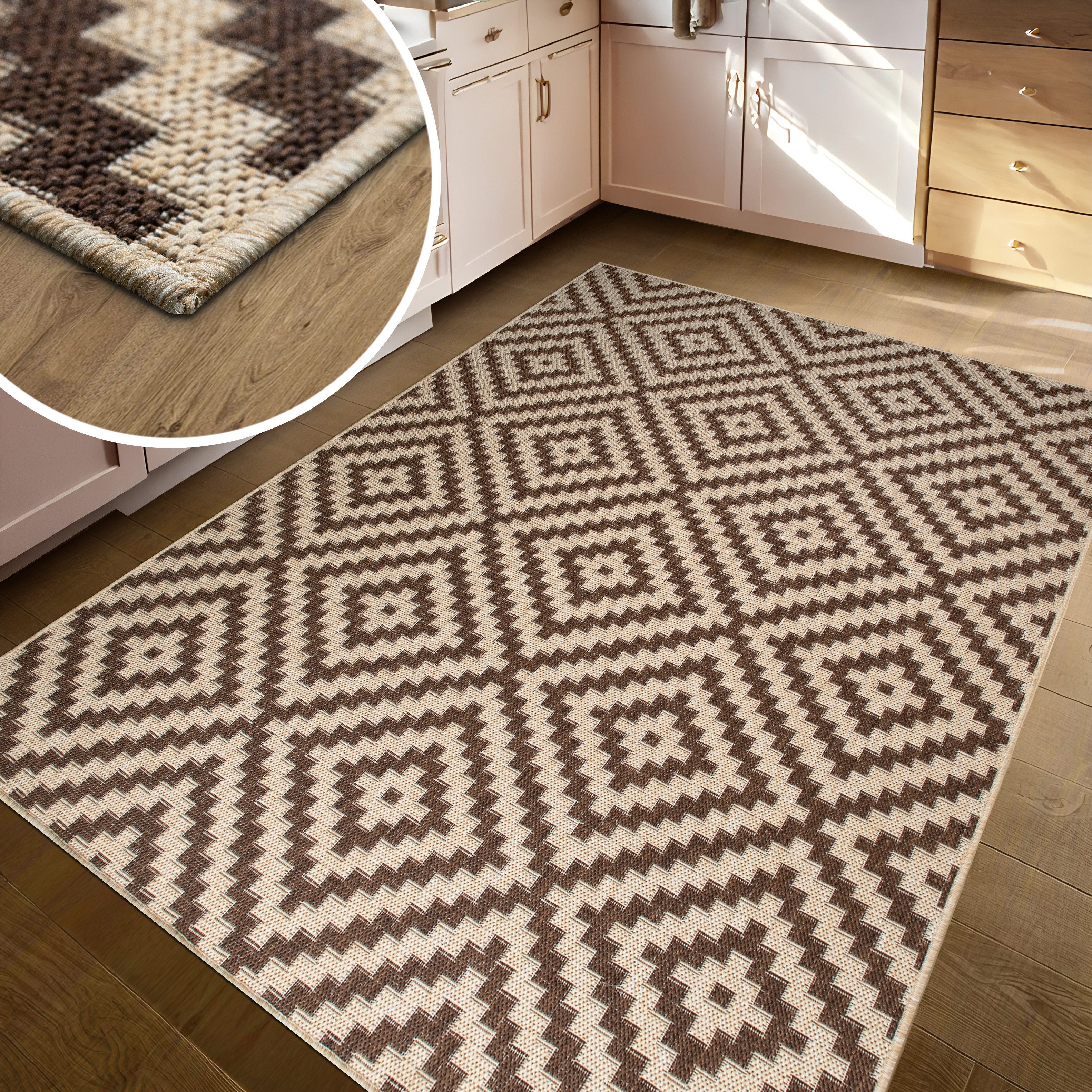 my home Vloerkleed Cordoba is ook als loper verkrijgbaar Geschikt voor binnen en buiten, sisal-look, weerbestendig & uv-bestendig, boho