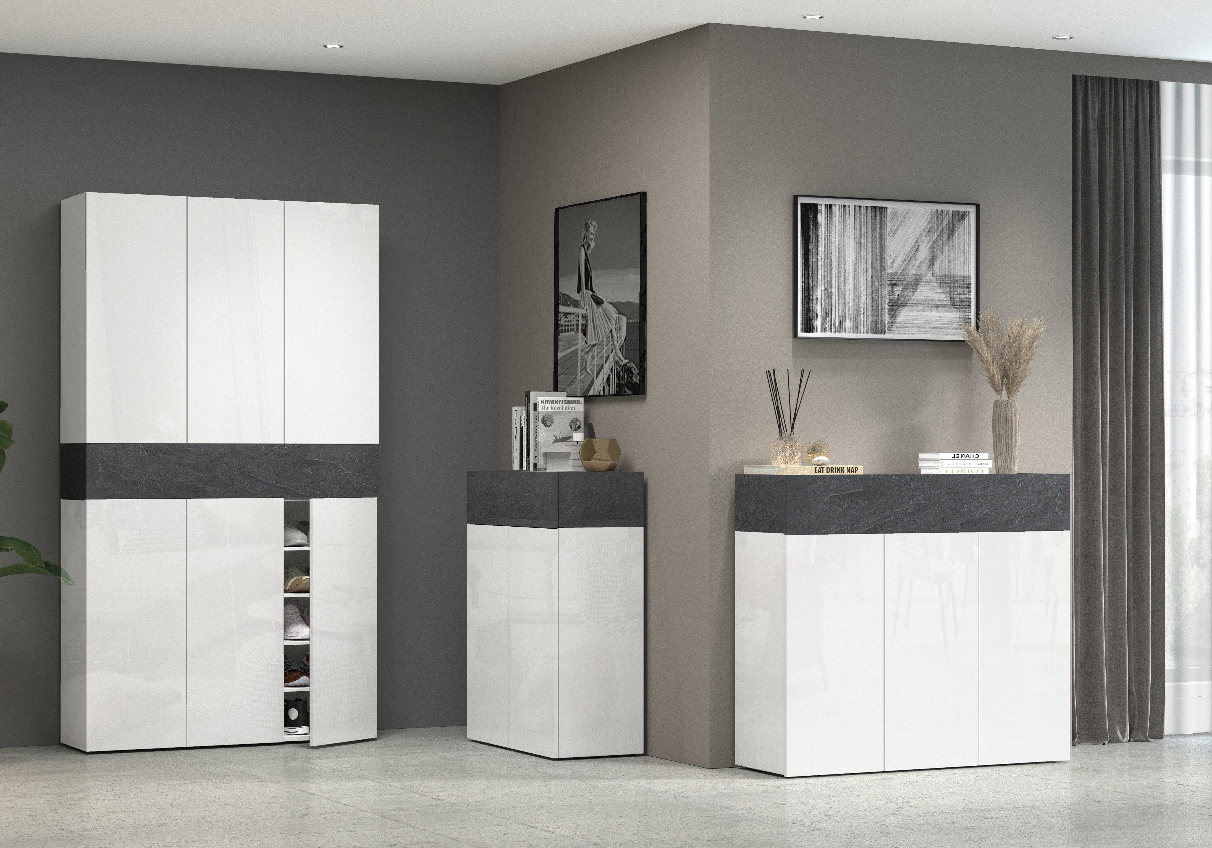 INOSIGN Schoenenkast Savona Hoogte 200cm, 12 inlegplanken, 21 vakken (1 stuk)