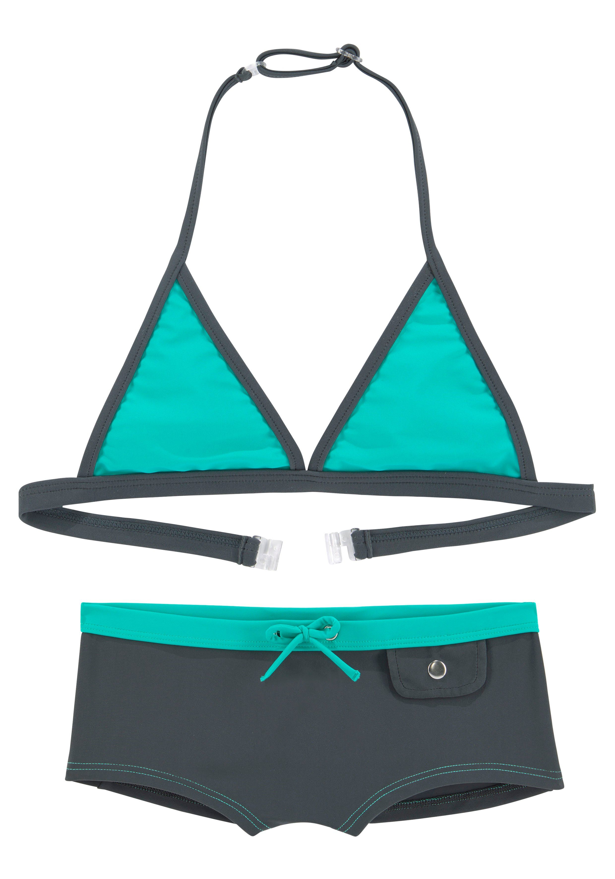 Buffalo Triangelbikini met trendy hotpants meisjes bikini's maat 134/140 grijs