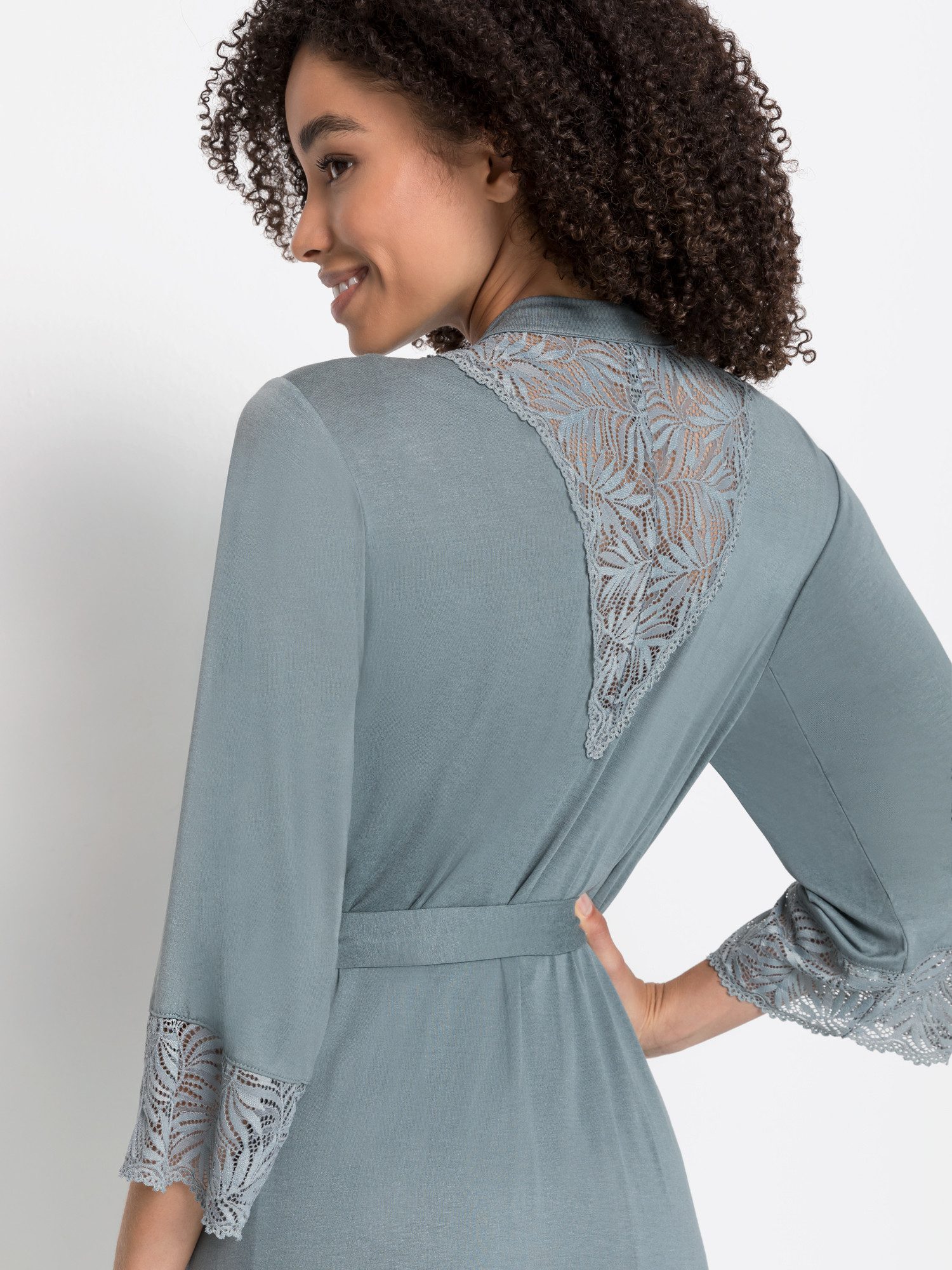 Lascana Kimono met chique kanten details